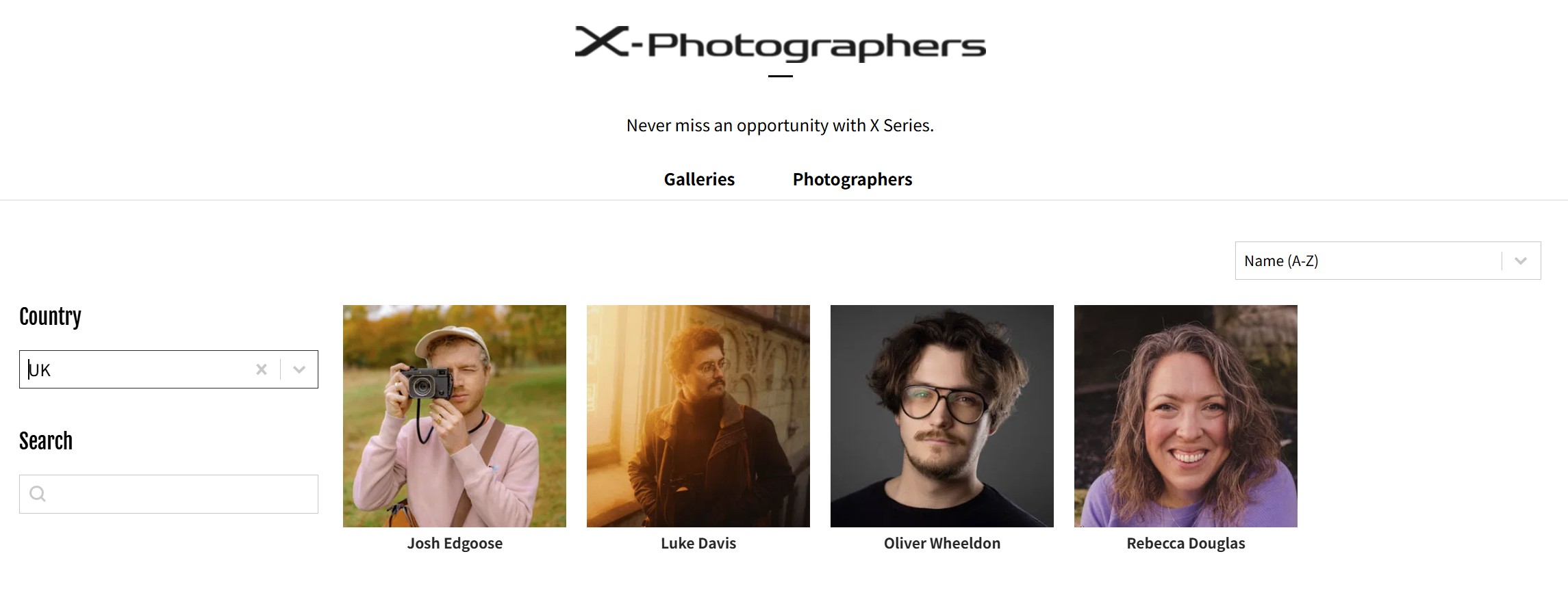 The current Fujifilm UK X-Photographers