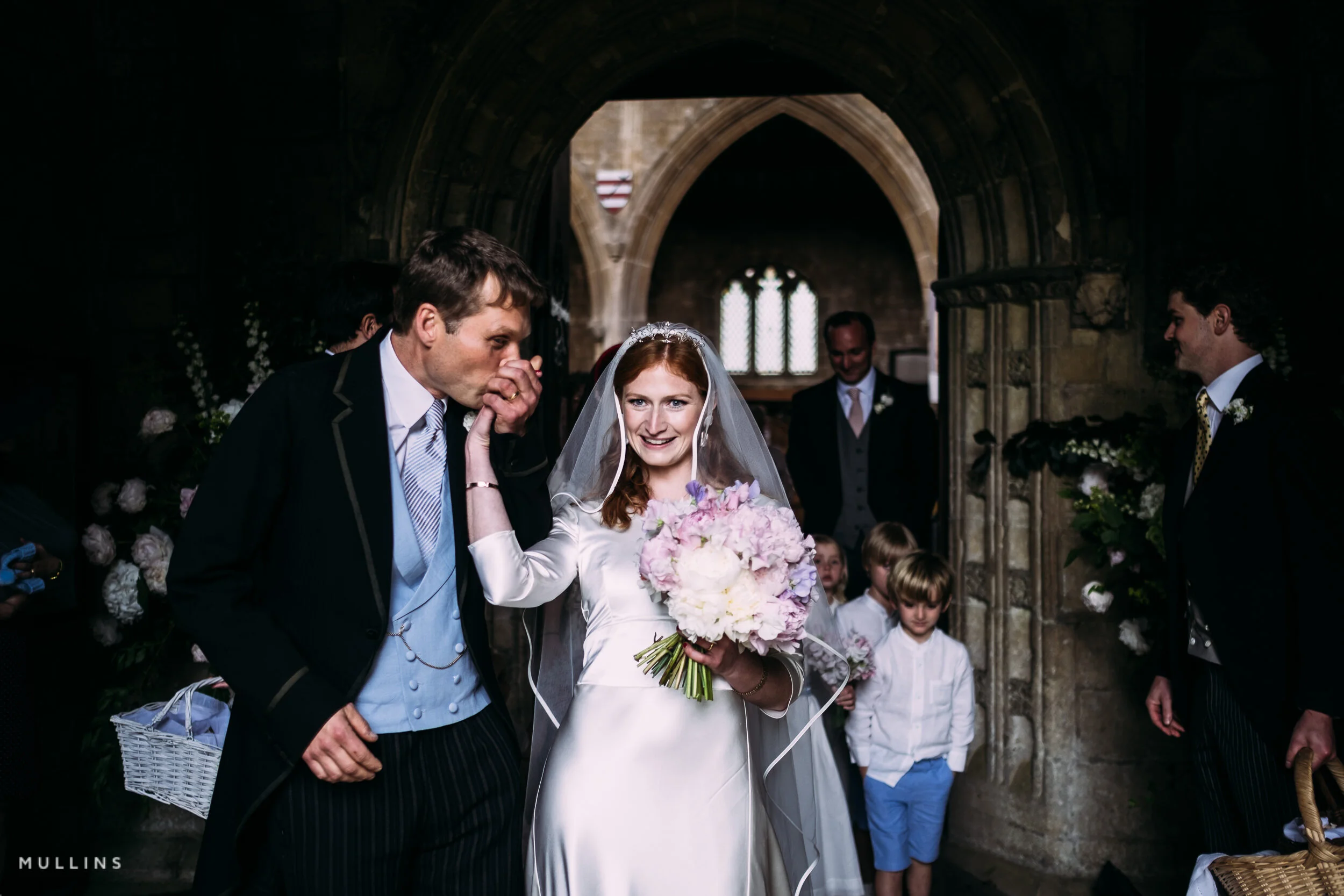 Bride and groom leaving a wedding