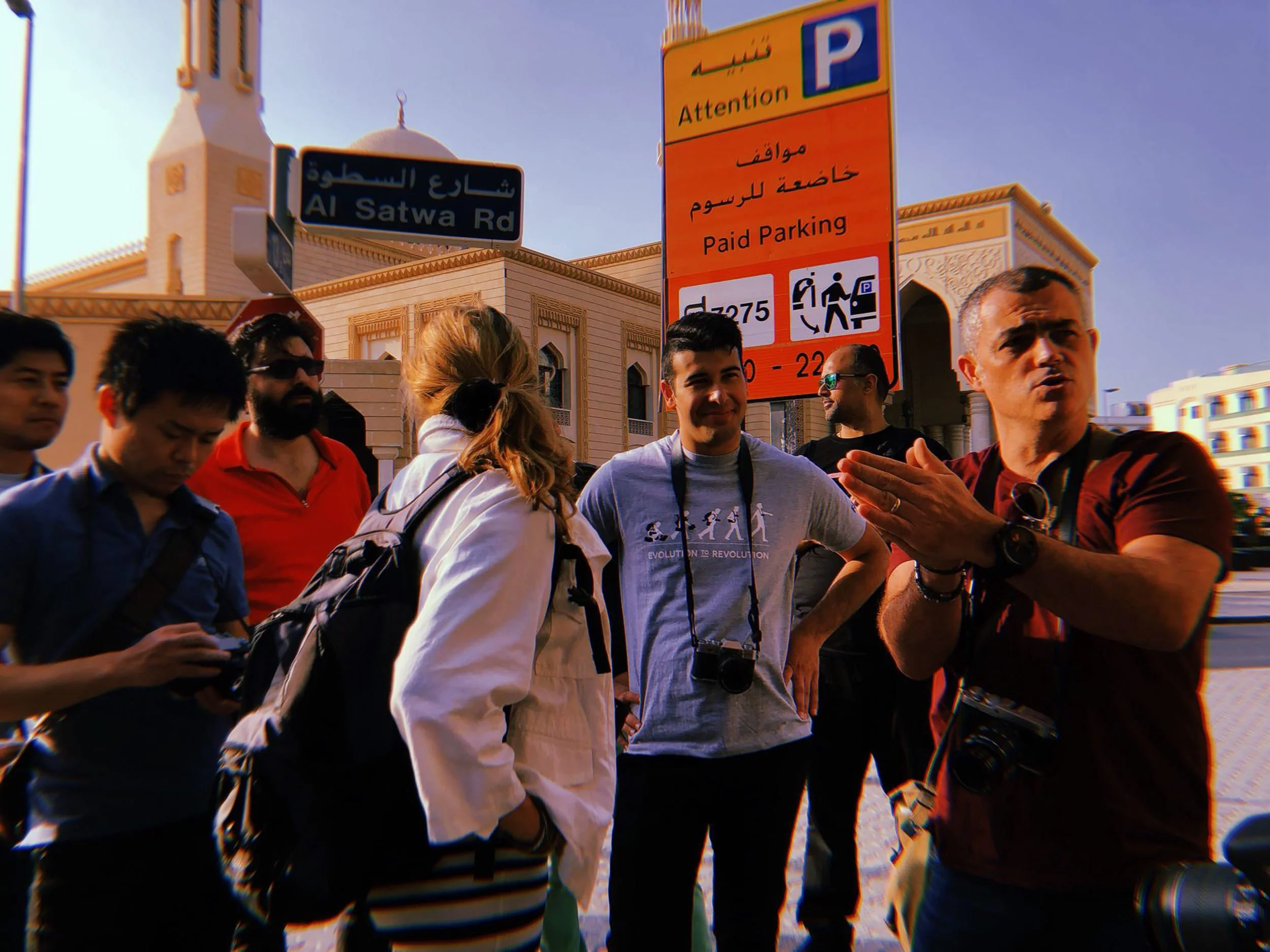 Kevin Mullins leading a street photography workshop in Dubai