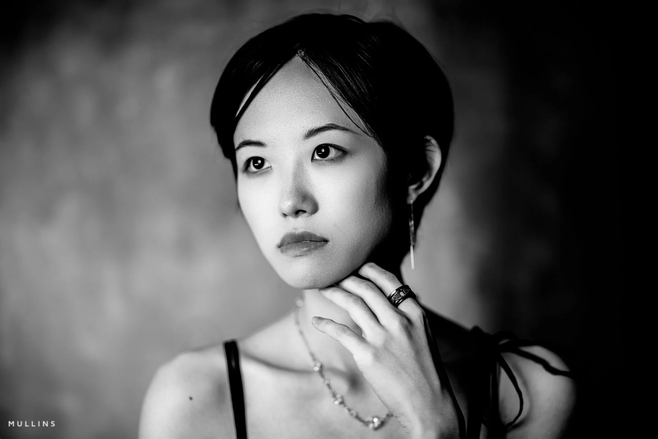 black and white studio photograph
