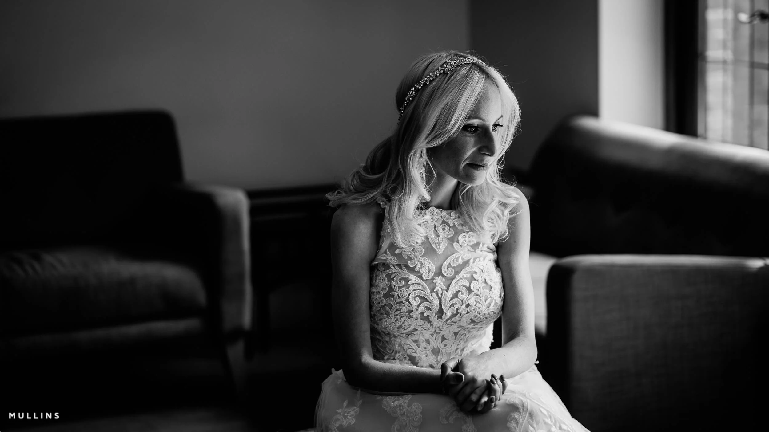A pensive bride before her wedding