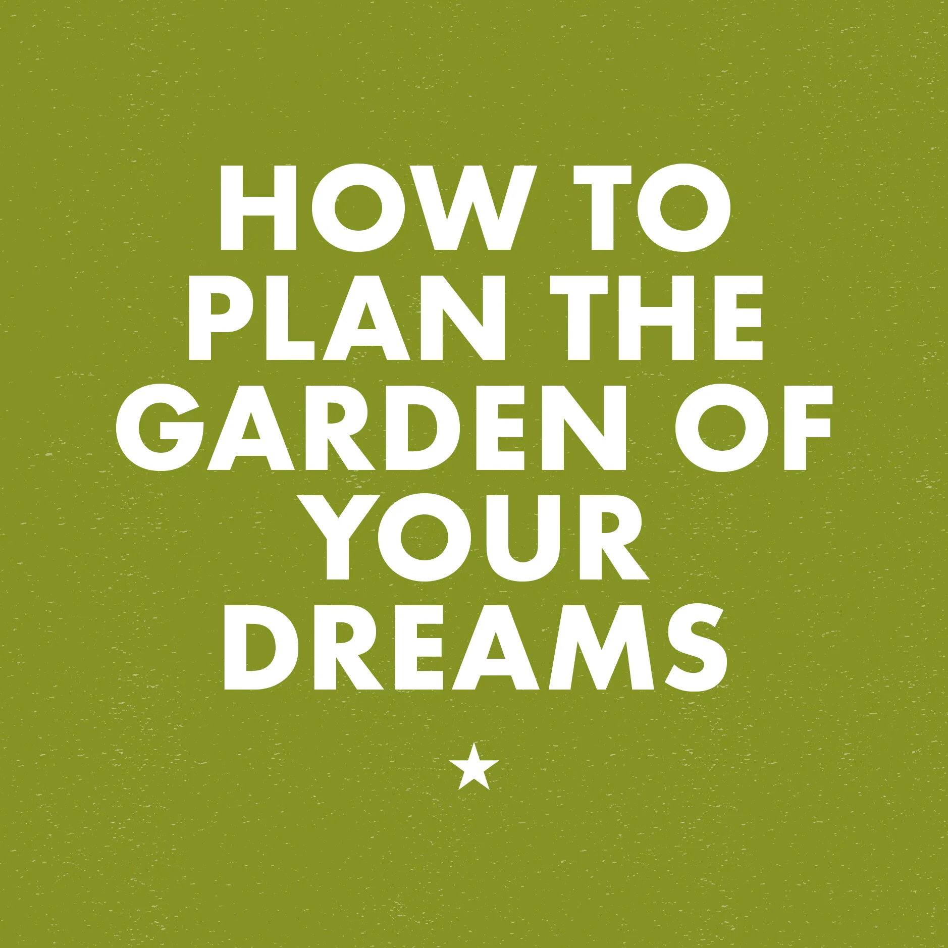 Planning = Vision: How to Plan the Garden of Your Dreams