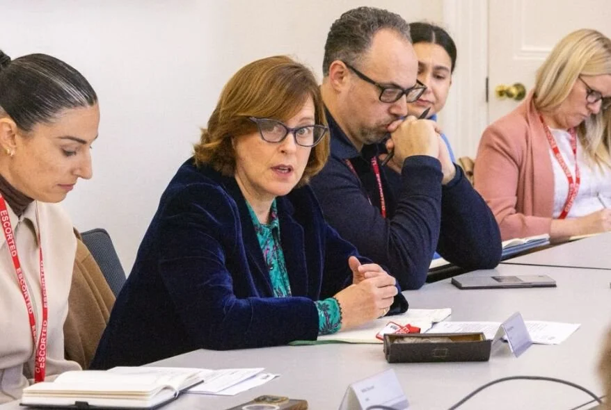 Signify’s CEO Jonathan Hirshler (Right) with Dame Melanie Dawes, CEO of OFCOM (Centre) and Nikki Doucet, CEO (Left) of the Women’s Super League (WSL).