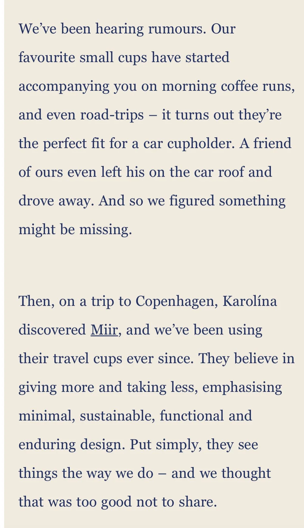 In August Company x Miir