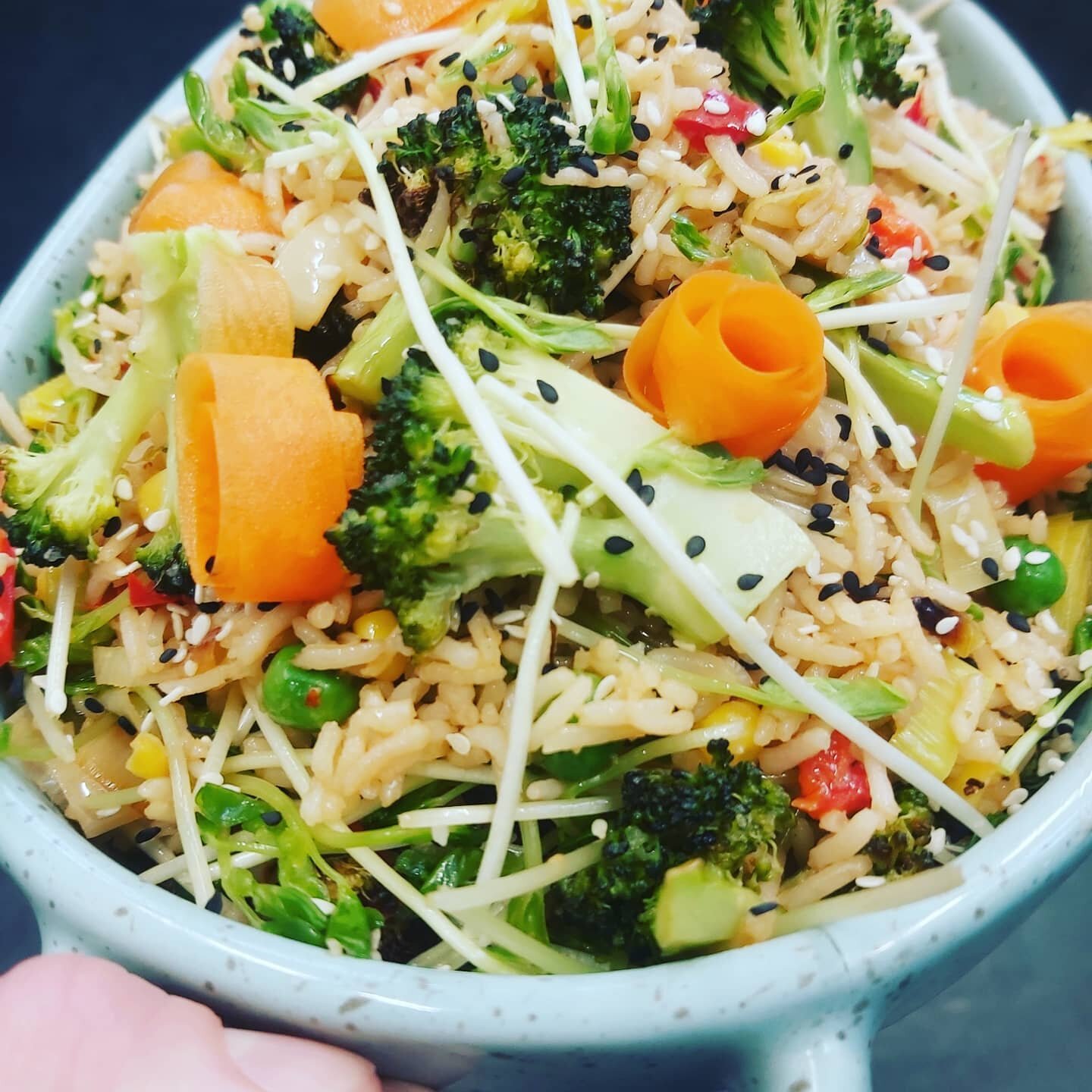 An ode to salad
So colorful and bright
If done well you are &quot;tight!&quot;
With flavours so bold
I'll eat you even when its cold

Fried Rice in the cabinet today!
Come and get it....GF/VE and tasty as....

#colorsmakemehappy #imakefriendswithsala