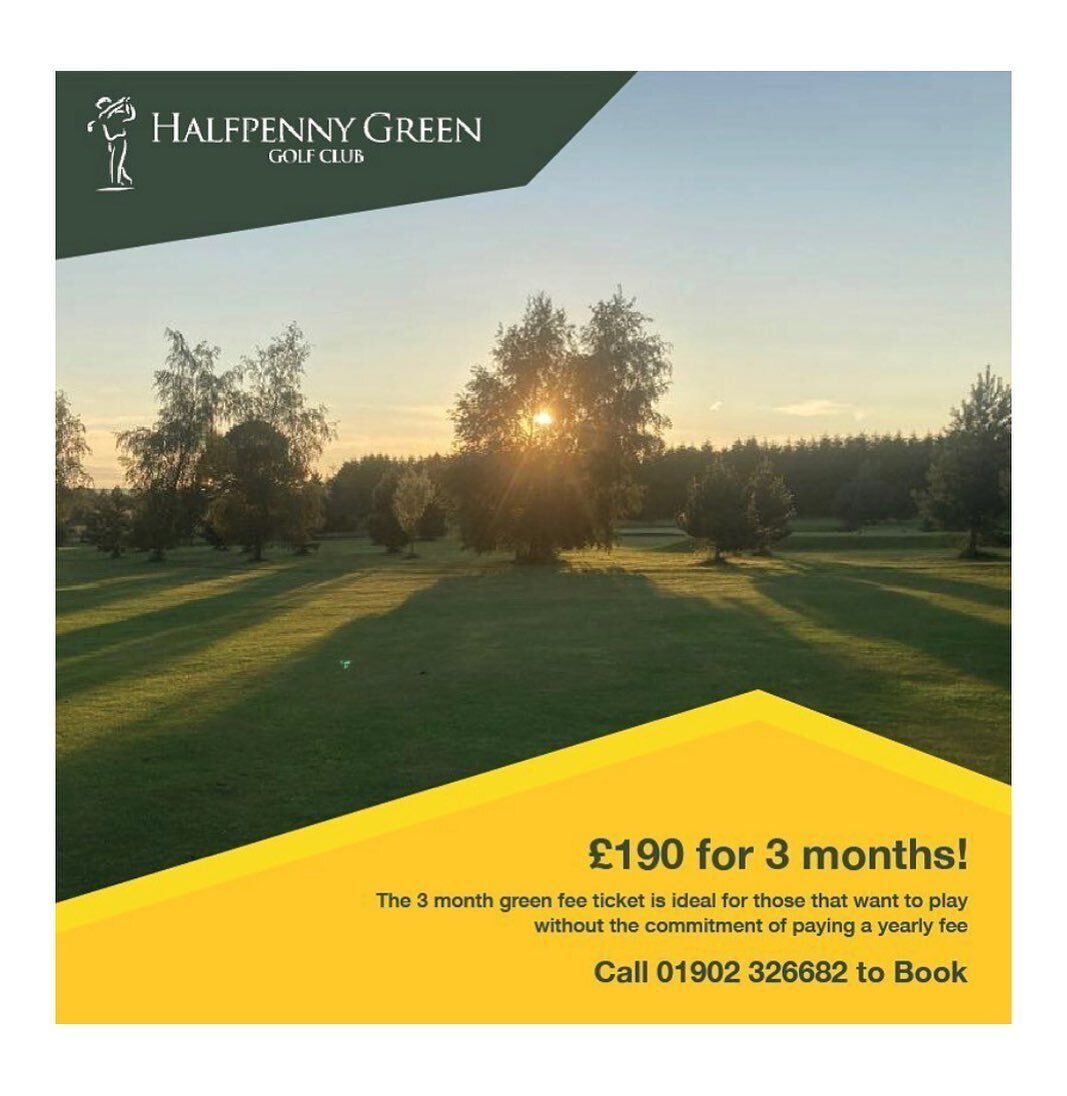 The 3 month green fee ticket is ideal for those that want to play without the commitment of paying a yearly fee

https://www.halfpennygreen.com/offers

#Golf #Green #GolfOffers #golfswing #golfstagram