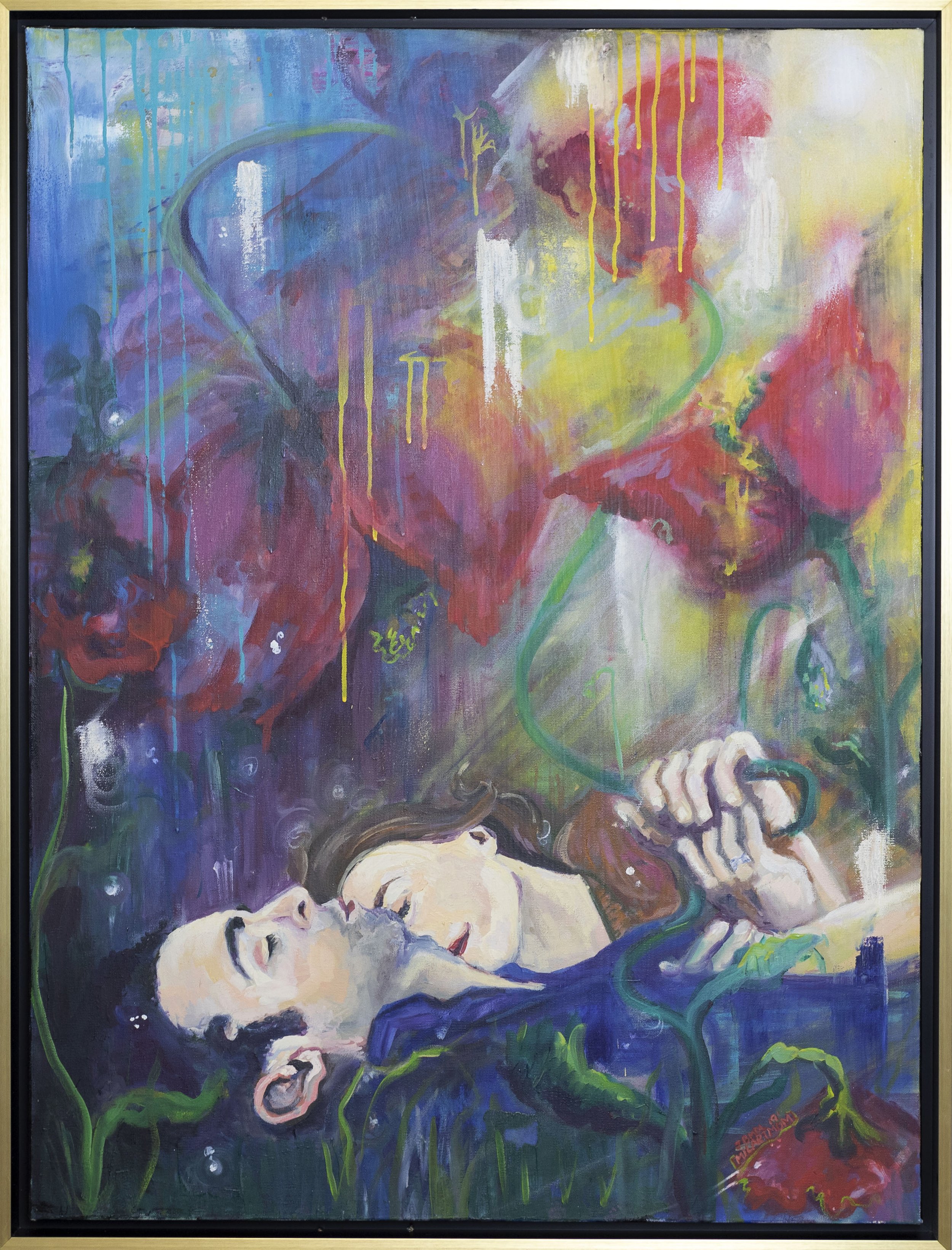 "Courageously Vulnerable" Acrylic and oil on framed canvas