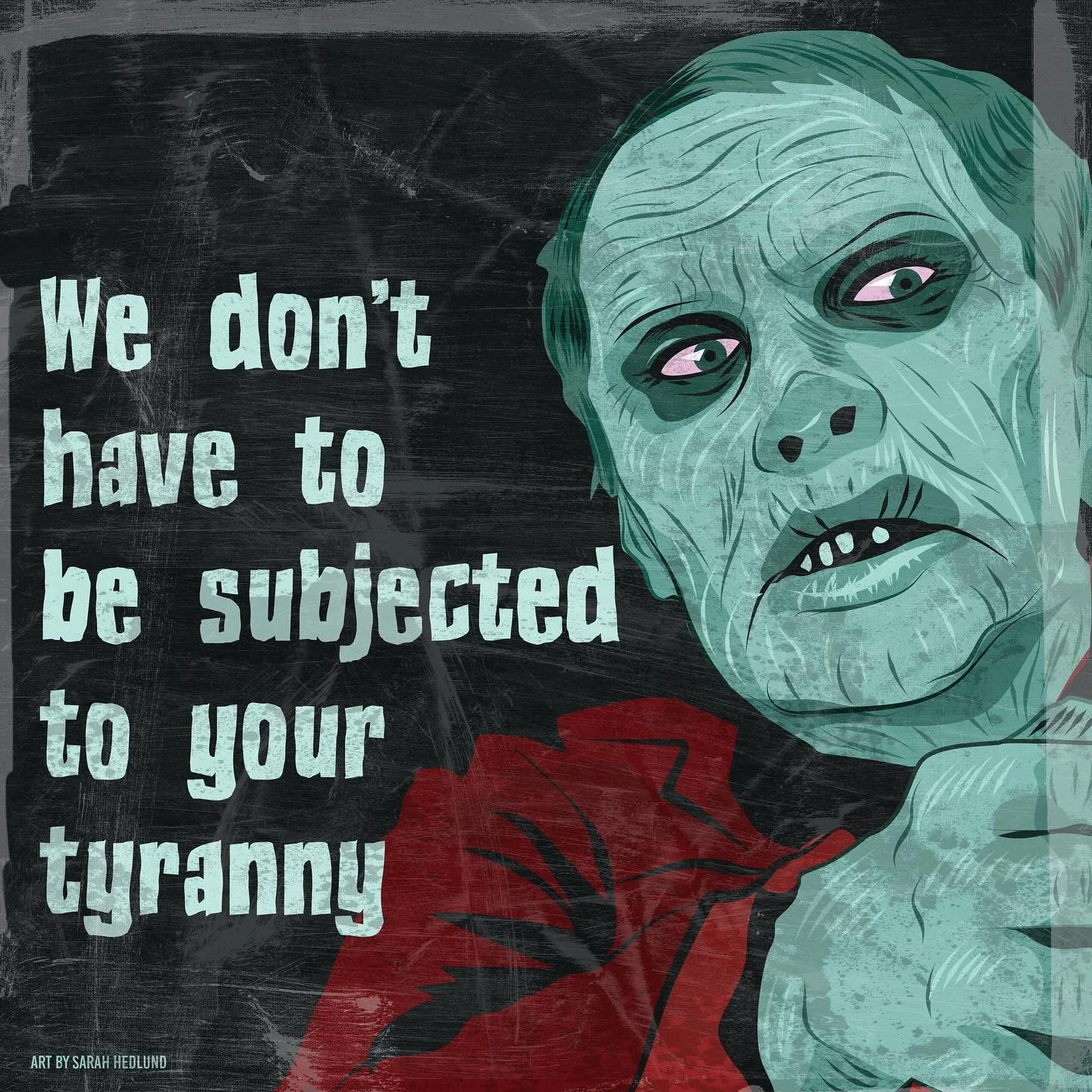 THE HORRORS PERSIST BUT SO DOES HALLOWEEN. Day 8: From the walking dead to the orange blob, we don&rsquo;t have to sit back and take the bullshit. #fightfacism #resist #halloween #dayofthedead