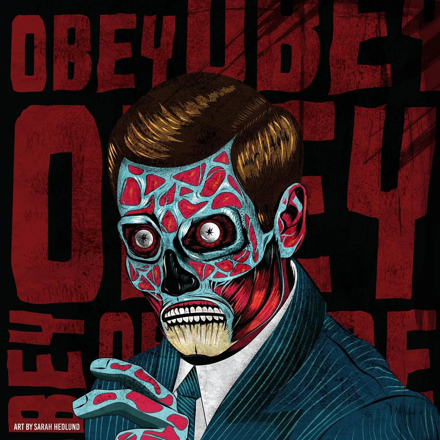 THE HORRORS PERSIST BUT SO DOES HALLOWEEN. Day 26: The only minority destroying this country is the billionaires. Greed is the blood pumping through Americas sick heart. #resist #halloween #america #nokings #theylive