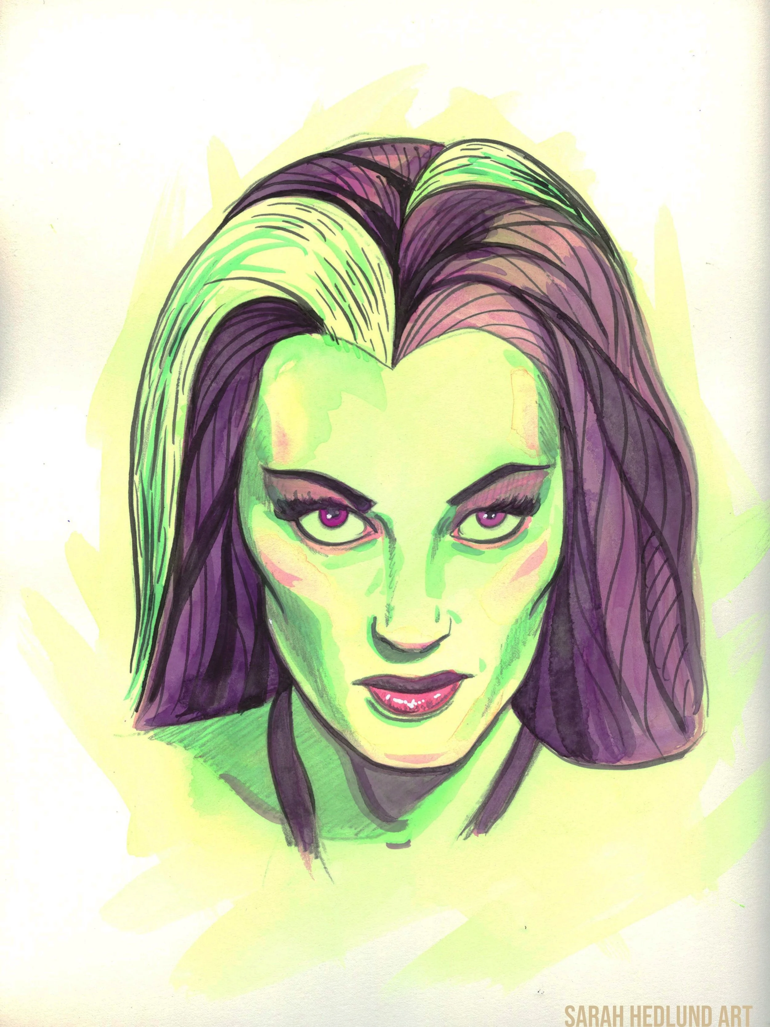31 Days of Halloween 2026 Edition! This year&rsquo;s theme is VAMPIRES. All illustrations are hand-painted watercolors by yours truly.

Day 13: Lily Munster (Yvonne De Carlo), The Munsters 

#halloween #themunsters #vote #31daysofhalloween #inktober2