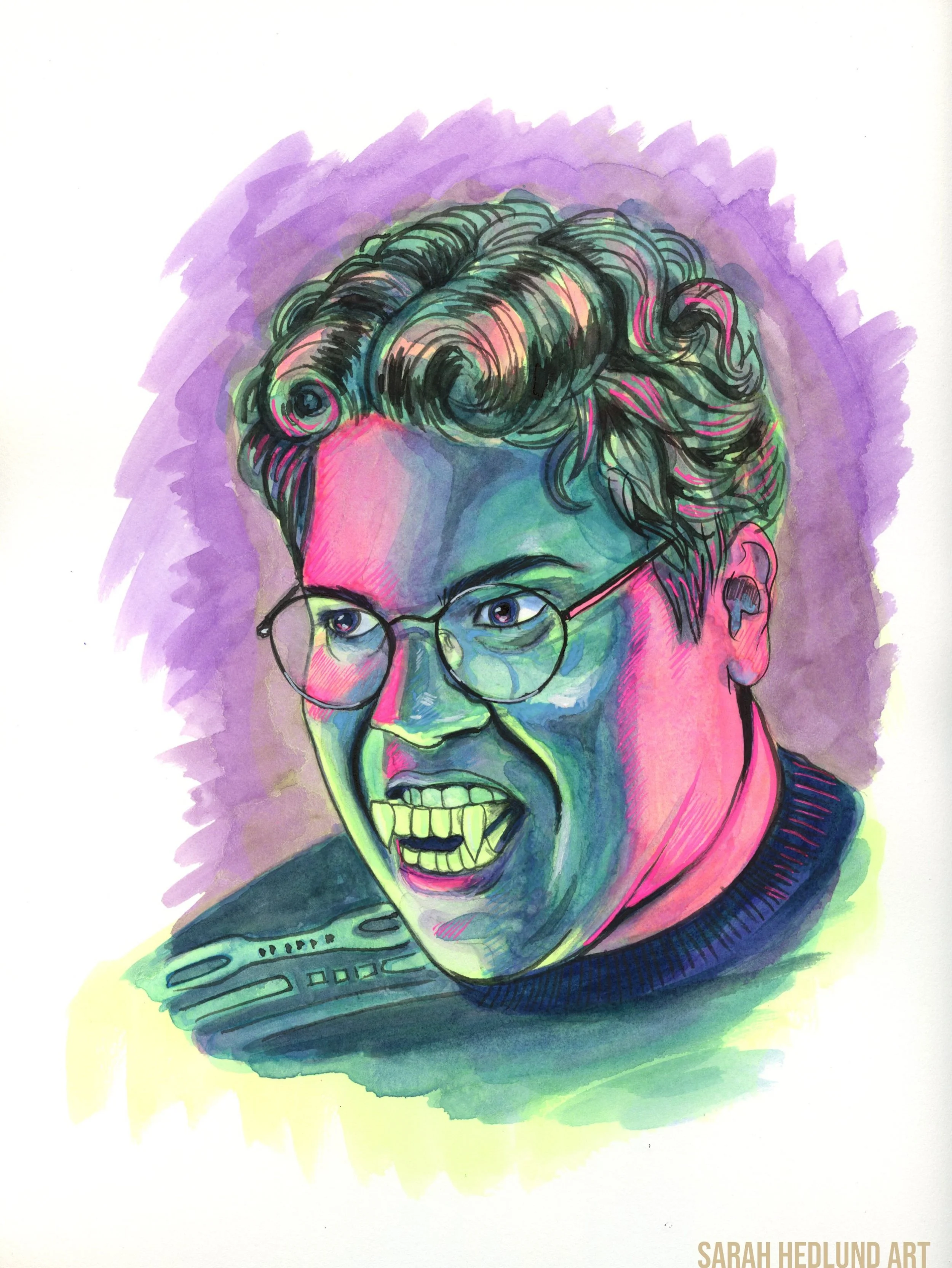 31 Days of Halloween 2026 Edition! This year&rsquo;s theme is VAMPIRES. All illustrations are hand-painted watercolors by yours truly.

Day 17: Guillermo (Harvey Guill&eacute;n), What We Do in the Shadows.

What We Do in the Shadows 

#halloween #wha