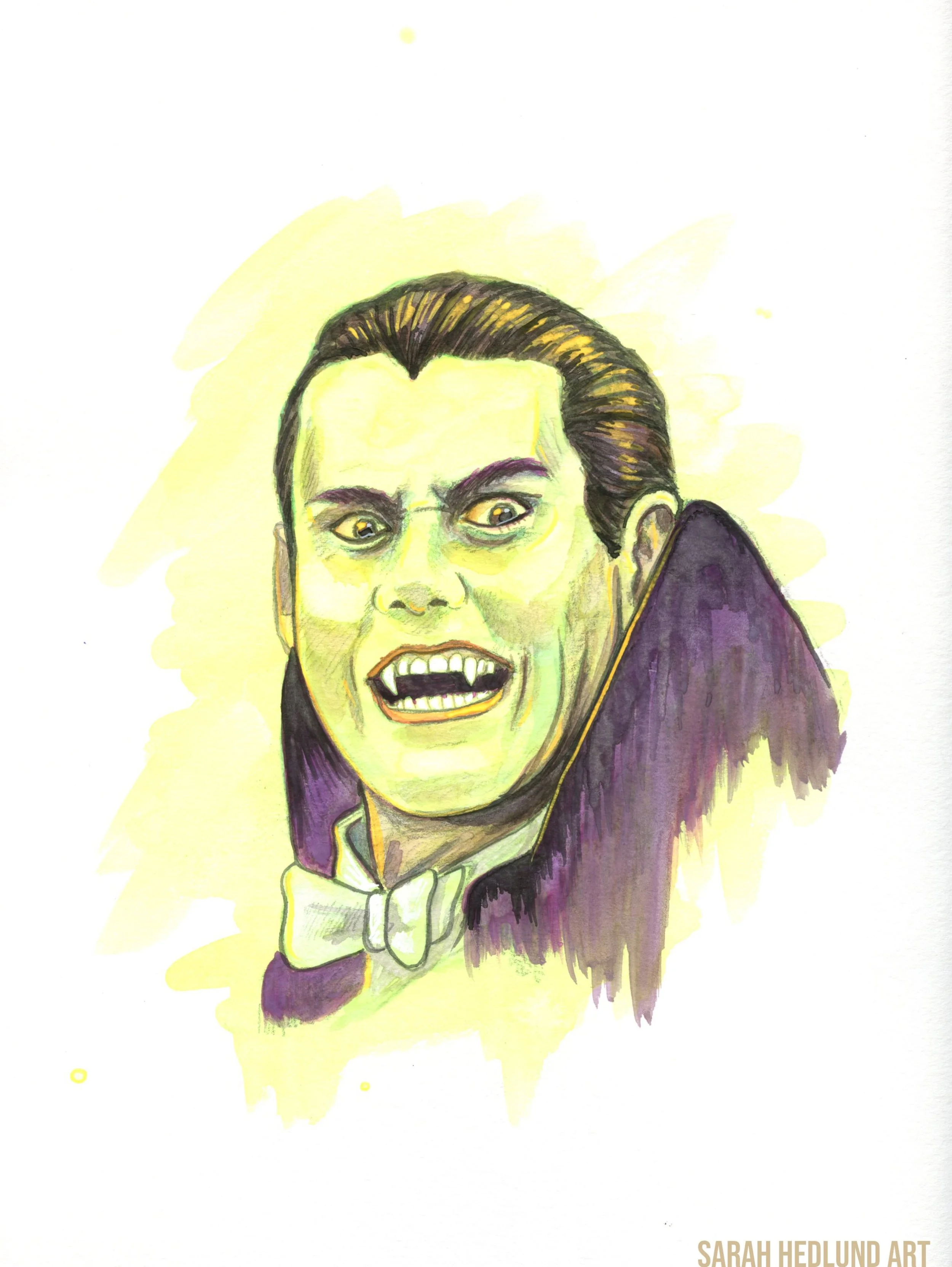 31 Days of Halloween 2026 Edition! This year&rsquo;s theme is VAMPIRES. All illustrations are hand-painted watercolors by yours truly.

Day 18: Mark (Jim Carrey), Once Bitten 

#halloween #jimcarrey #vote #31daysofholloween #inktober2026
