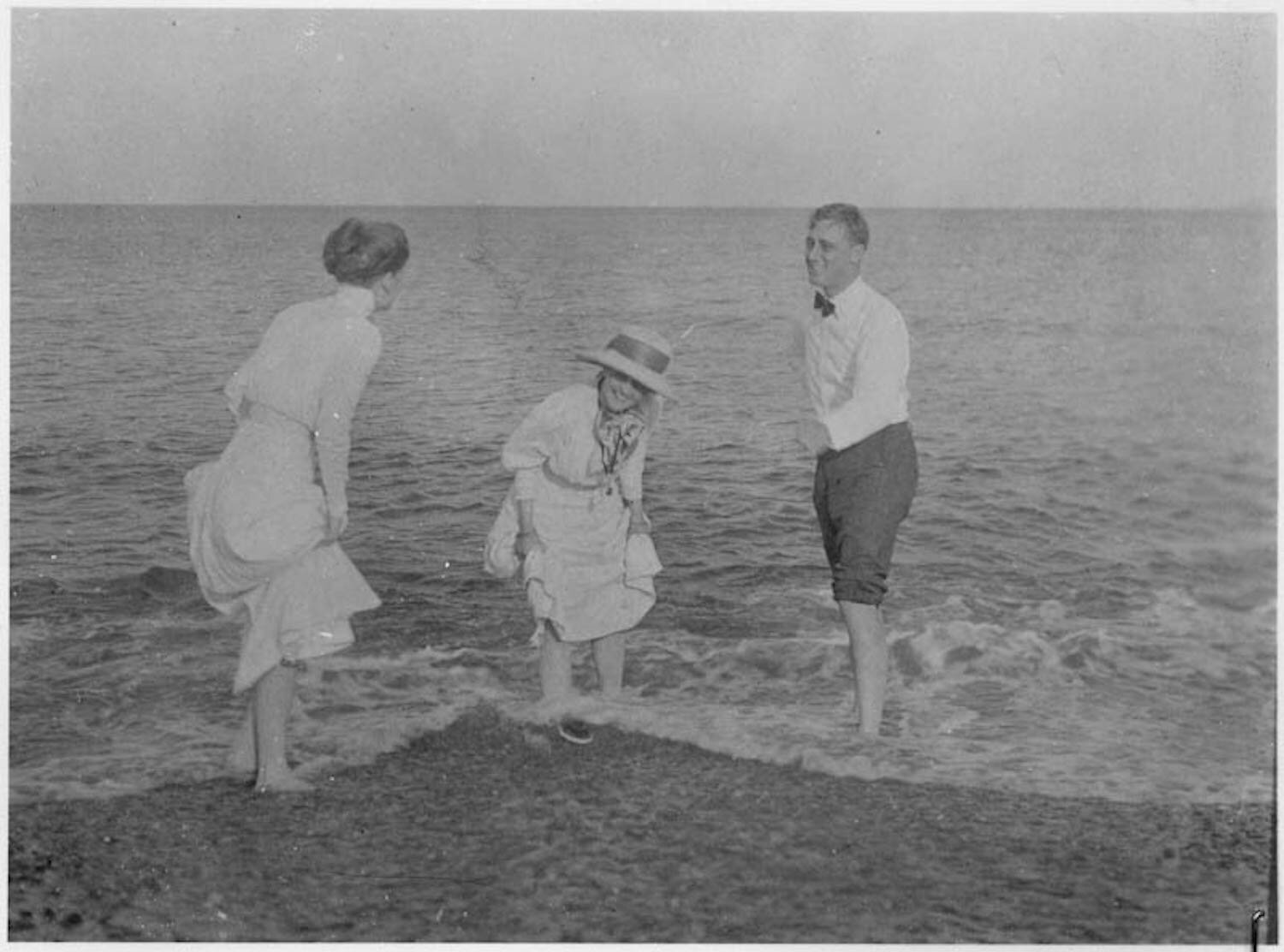 Franklin D. Roosevelt, Frances de Rham ,and Laura F. Delano at Campobello, New Brunswick, Canada. (1910)