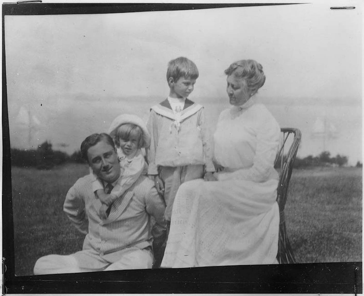 Franklin Roosevelt, Elliott, James, and Sara Delano at Campobello (1913)