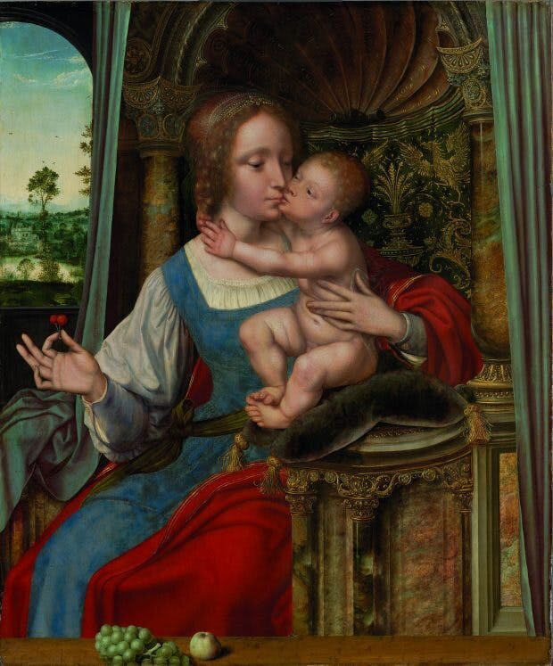 Quinten Massys,  Madonna and Child&nbsp;     *Madonna is seen holding a cherry