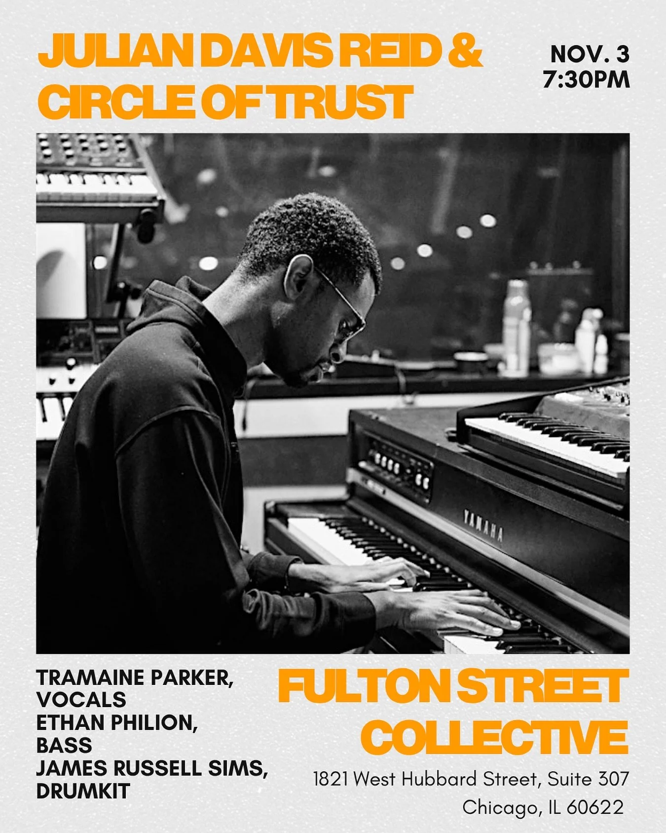Mark Your Calendars!
Excited for my Circle of Trust to hit @thefultonstreetcollective w/ @ethanphilion @ihitmybestfriends and @ms.parker09 at the top of next month.
Come out to support live music in one of Chicago’s premier spaces dedicated t