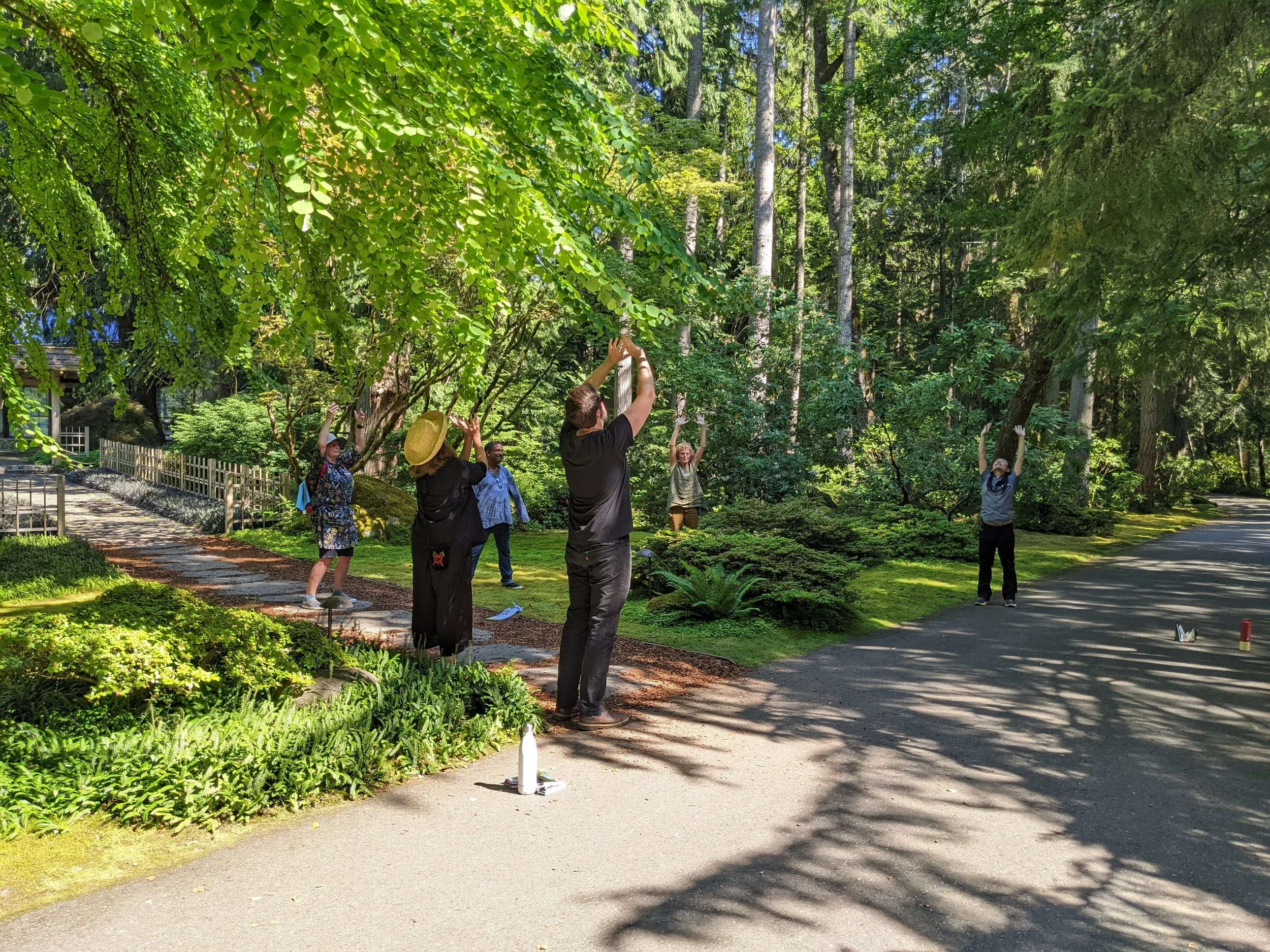 Byron Au Yong leads a workshop in the forest at Bloedel Reserve