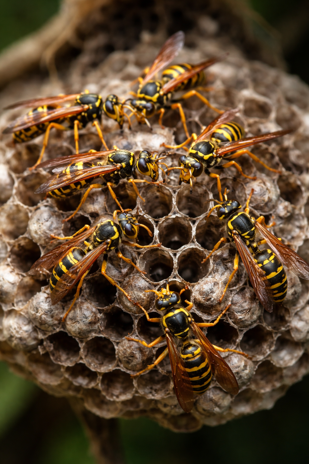 wasps on a nest