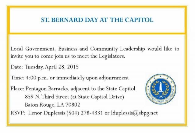 St. Bernard Day at the Capitol set for April 28, 2015