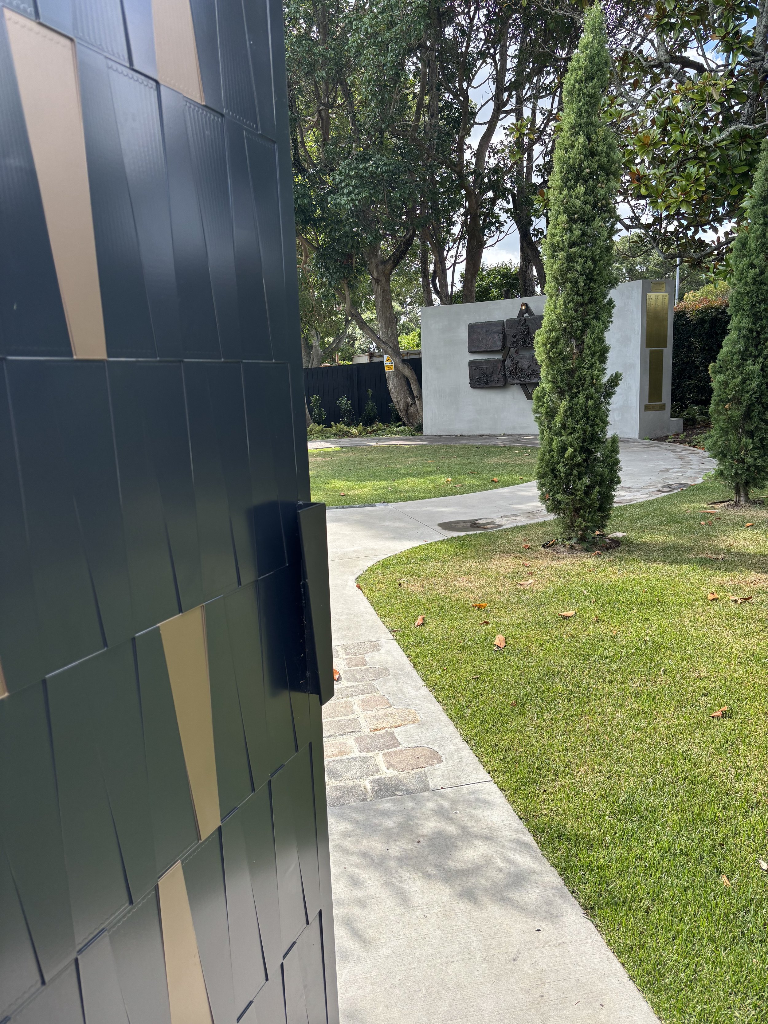 View in to the Auckland Holocaust Memorial Garden
