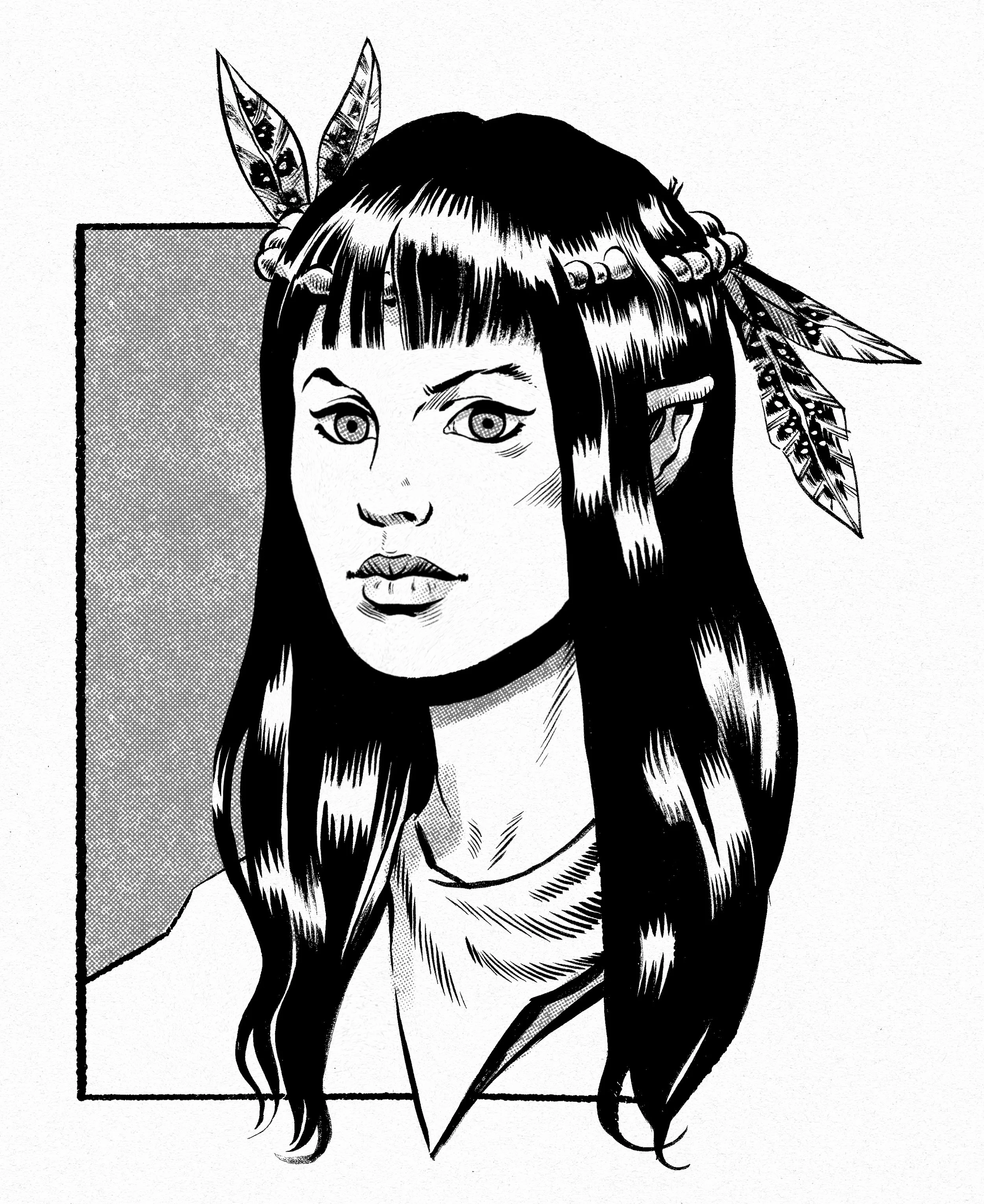 Traditional pen &amp; ink.