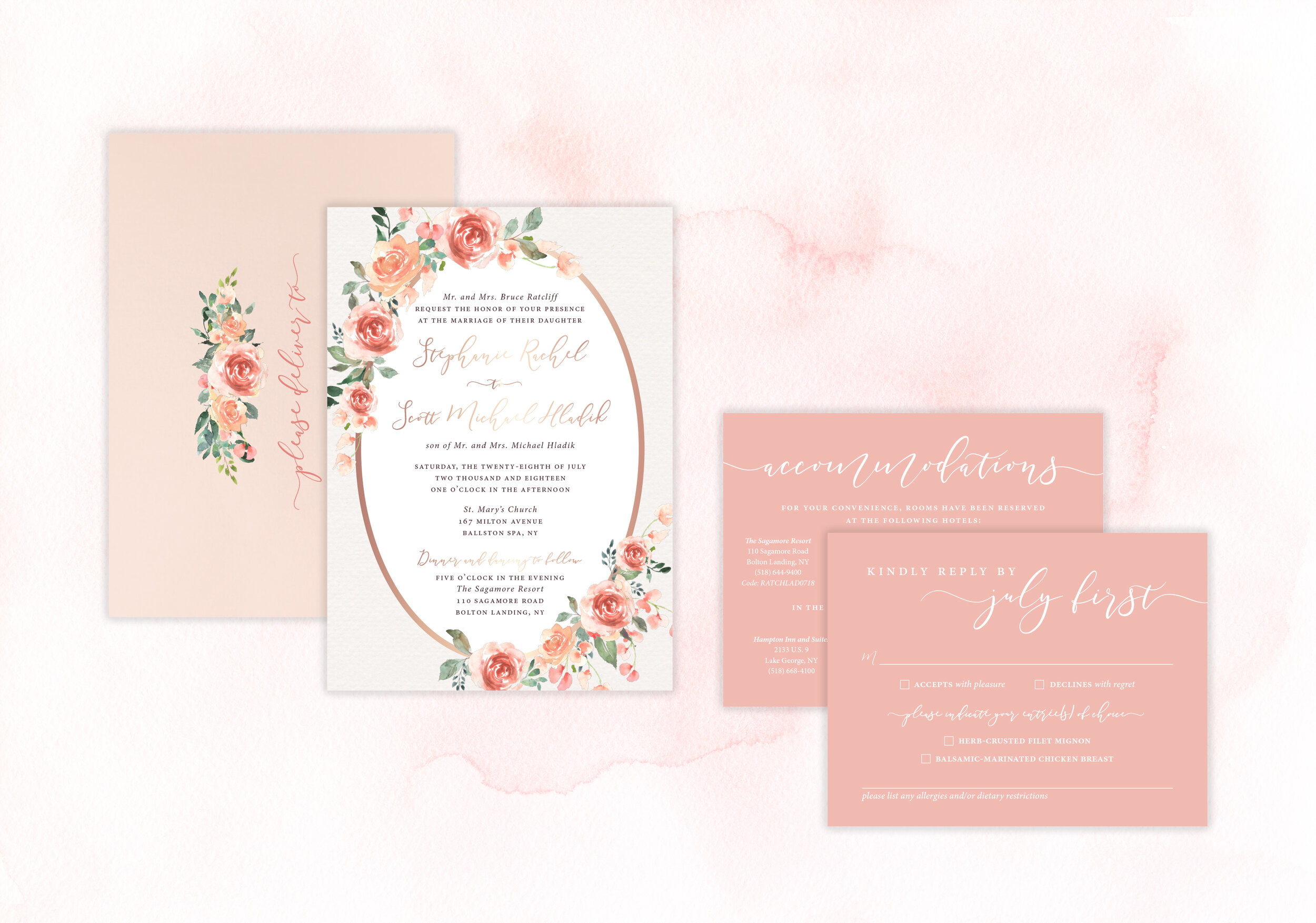 Stephanie & Scott Hladik Wedding Invitations