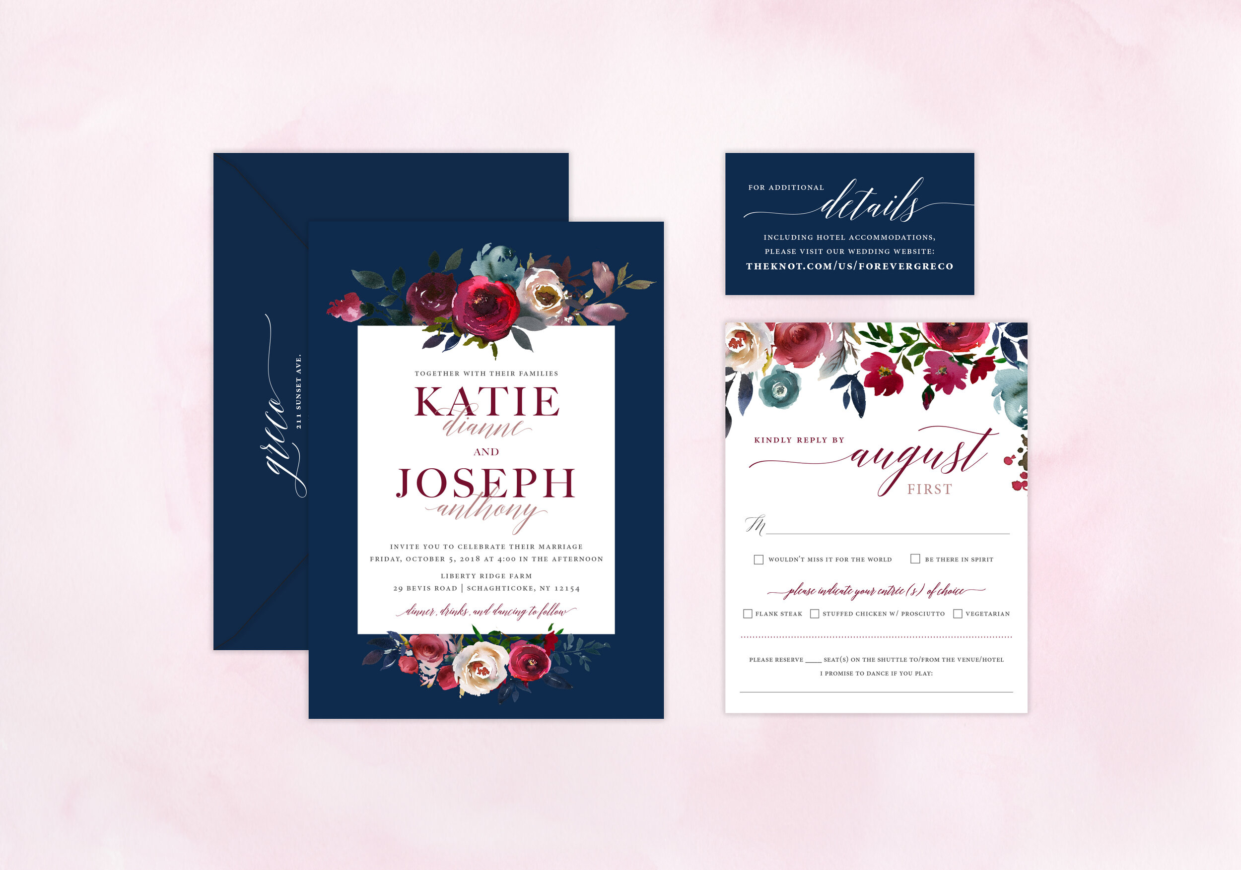Katie & Joseph Greco Wedding Invitations