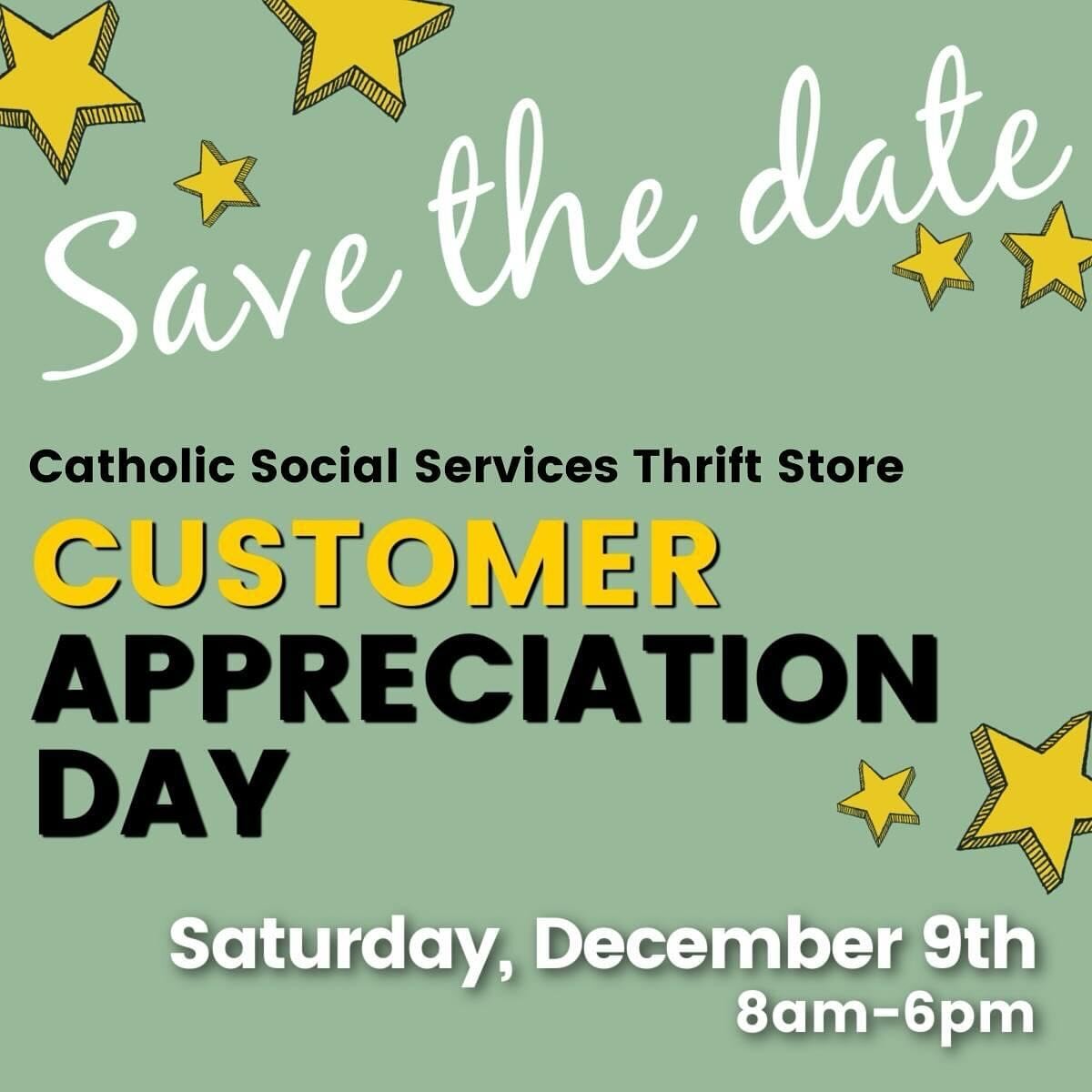 ⭐ Save the date! ⭐ Our biggest event of the year is right around the corner. Join us on Saturday, December 9th for Customer Appreciation Day. We'll have epic sales, fun giveaways, food, and a special visitor from the North Pole. Watch this space for 