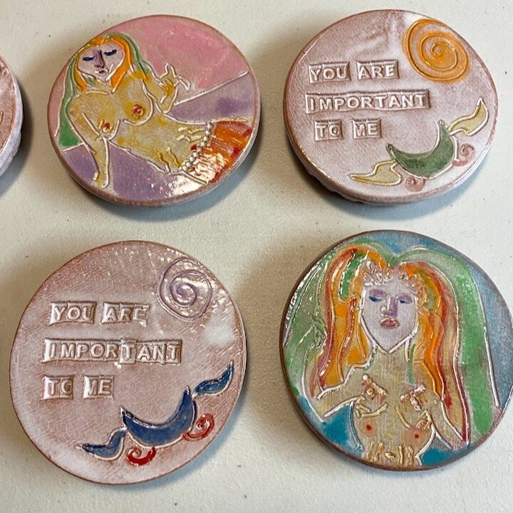 Custom Goddess Coaster Set
Earthenware, Maiolica, Underglaze
8-piece set
2023

I like how this set works together with the mantra and the images of the historical figures. I also really enjoyed creating such intention on the foot of each coaster, cre