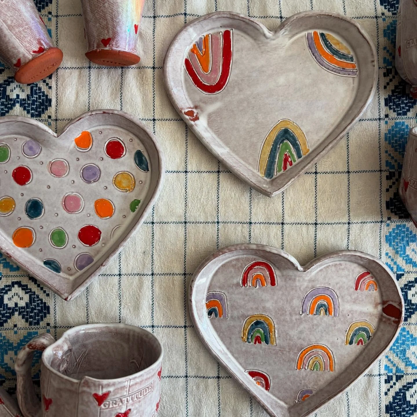 Hearts, Cookies &amp; Loves.

These plates are part of a collaboration I am doing with @zootowncookies . I will be shipping these plates for the next couple weeks and I will also have plates available for her fabulous handmade almond sugar cookies. 
