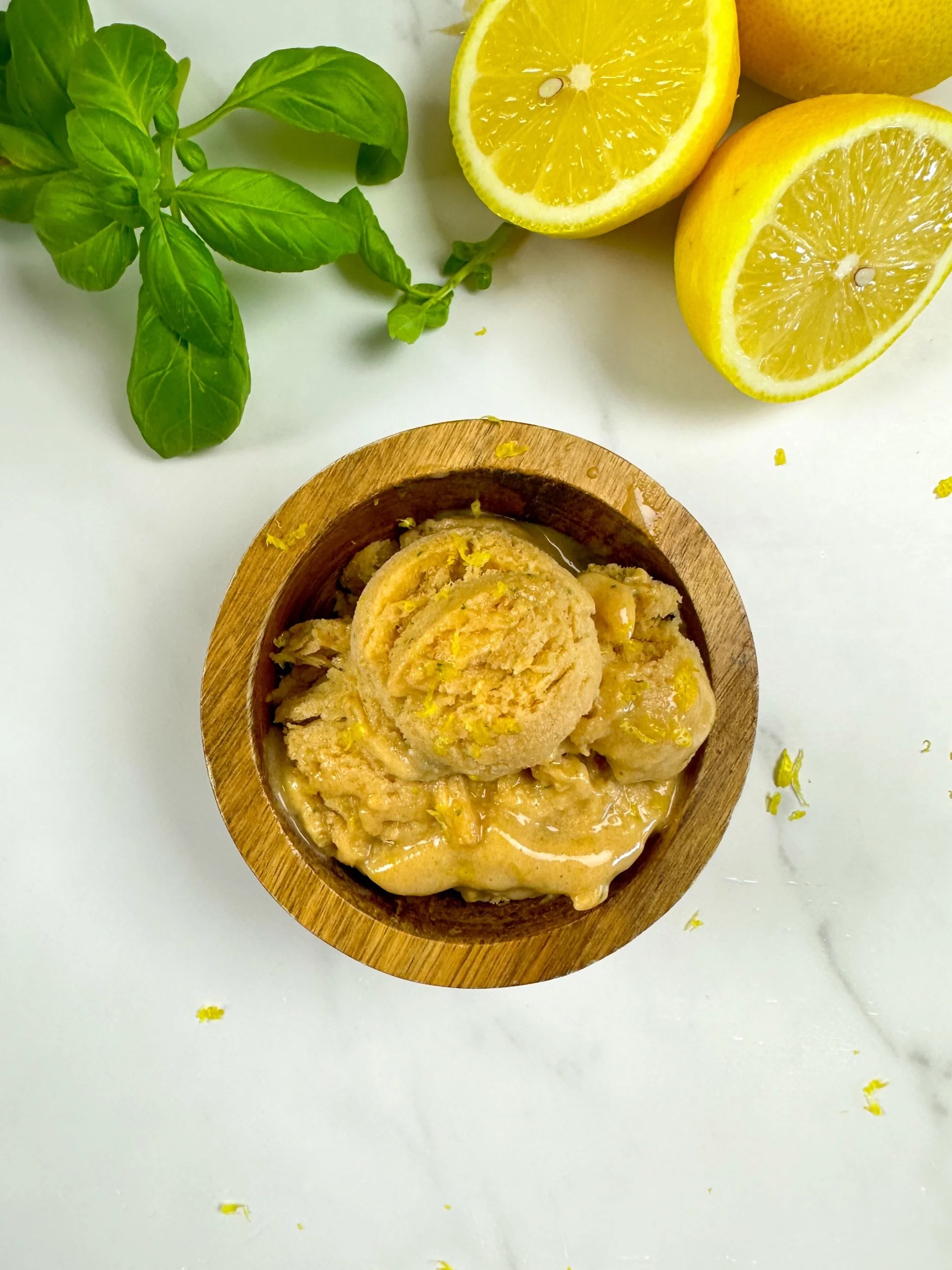 Sorbete de Limón y Albahaca con Proteínas y Colágeno