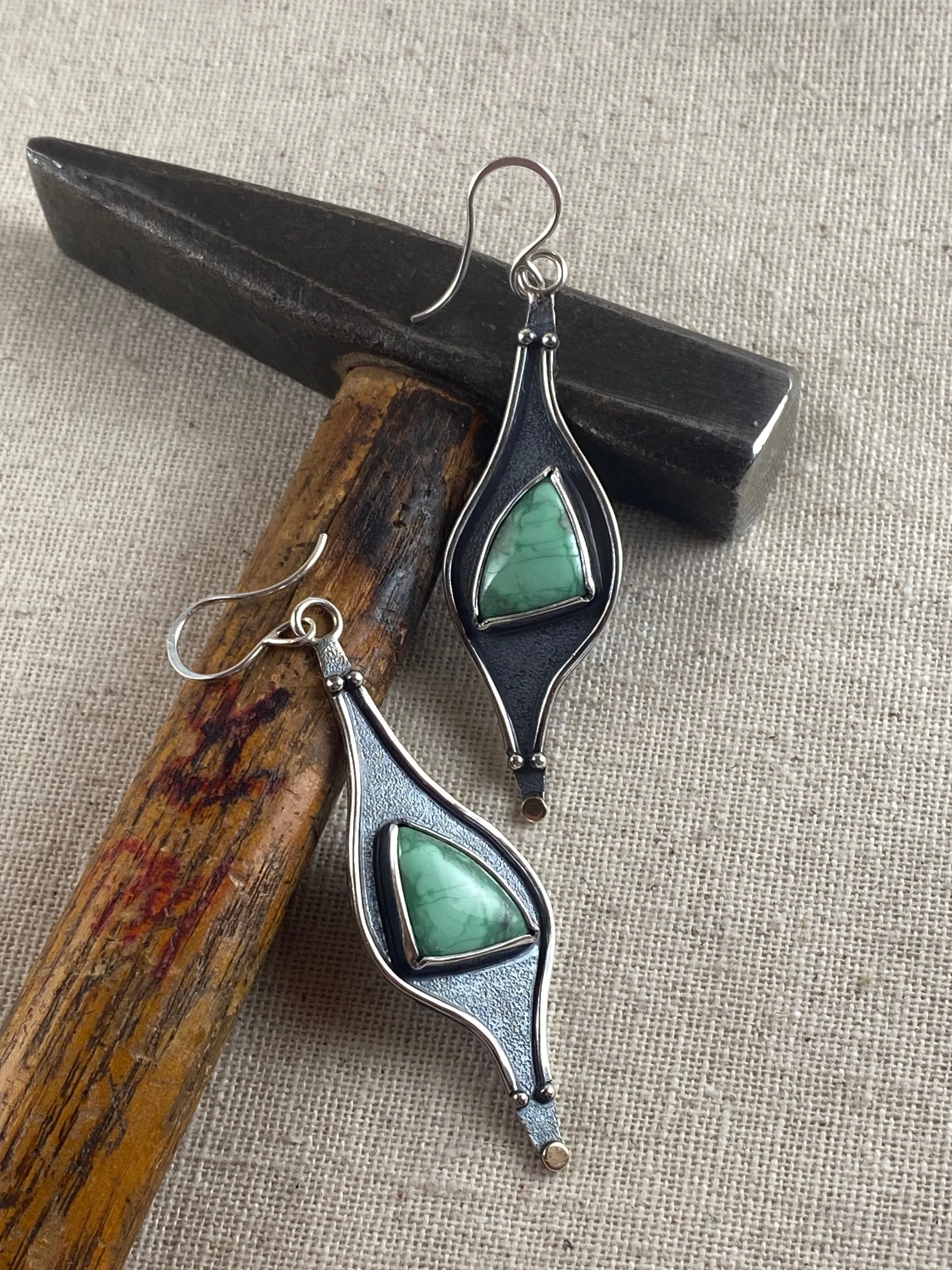 Utah verascite, 14k gold details, sterling