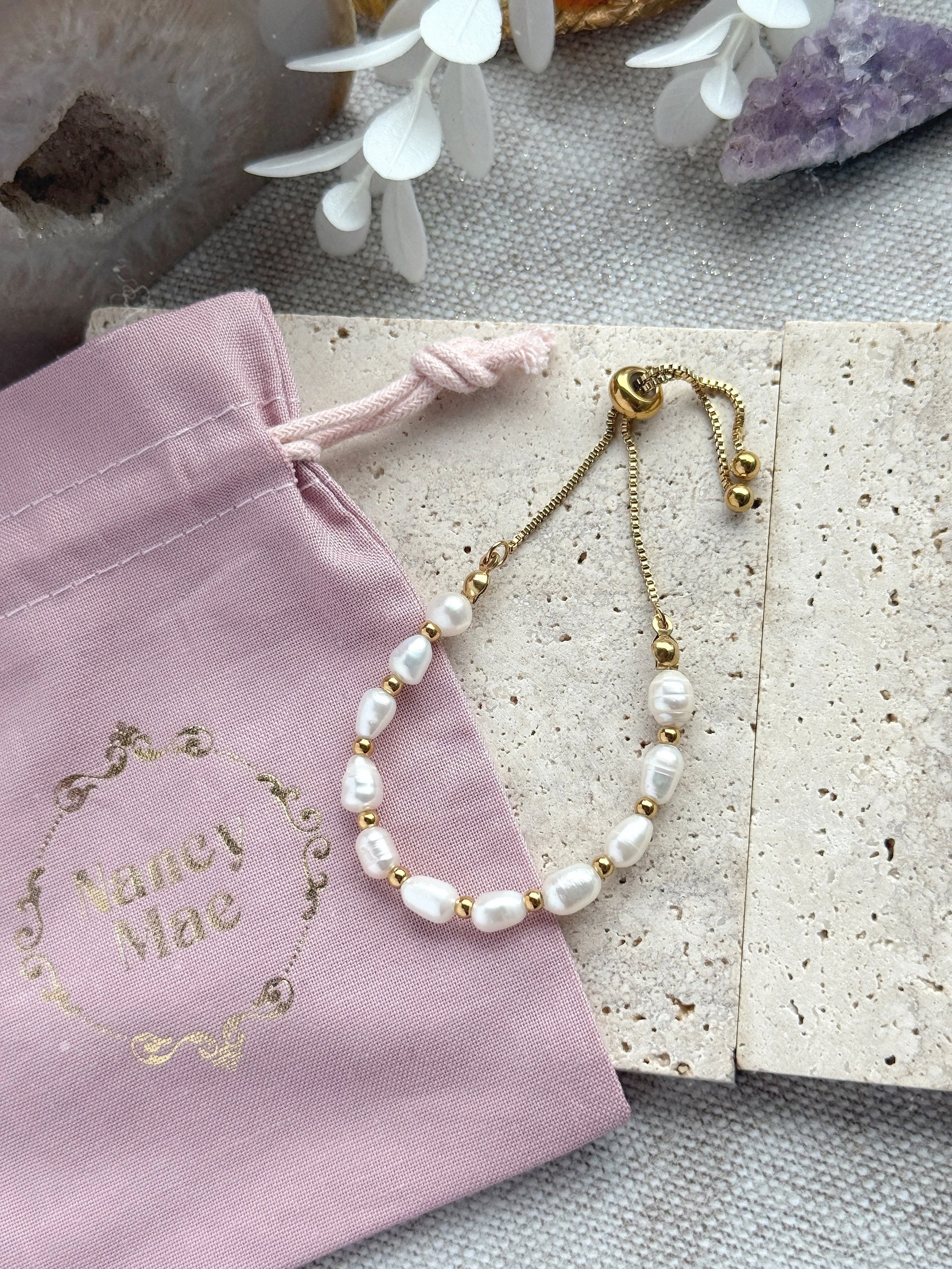 Adjustable Pearl Bracelet