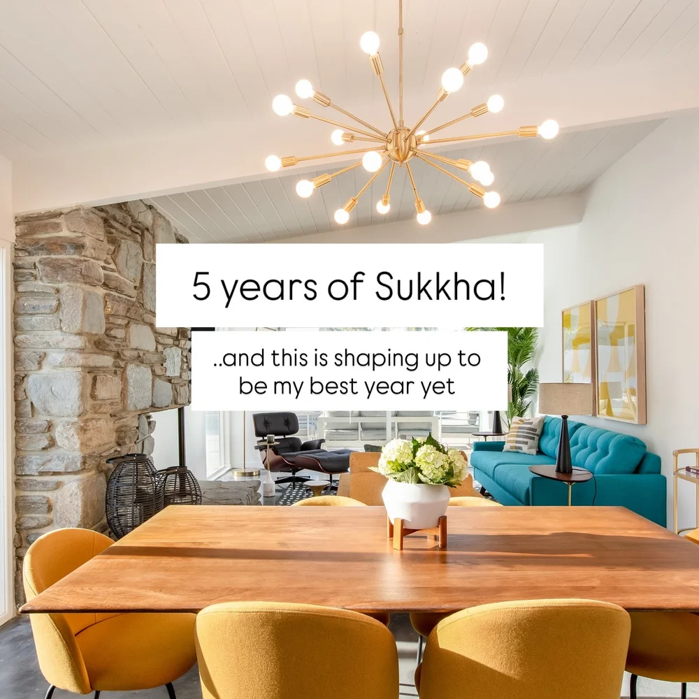 5 years of building Sukkha Interior Design 🏠✨
March 2020: Got laid off. Started my business out of fear and in a place of lack.
What I didn&rsquo;t expect? That growing a business would force me to grow as a person too.
Year 1-2: Every &ldquo;no&rdq