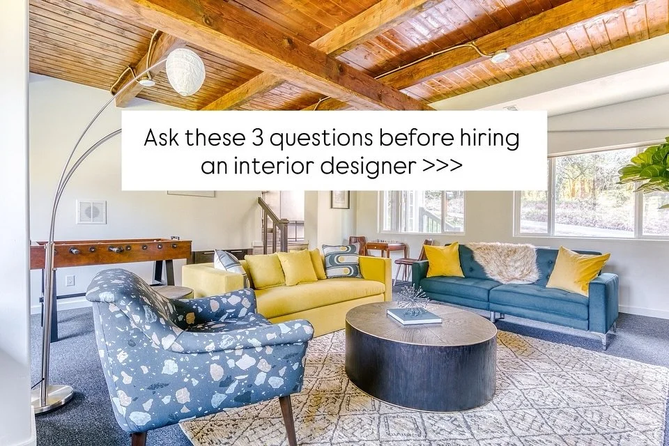 Ask these 3 questions before hiring any designer 🏠
After transforming luxury vacation rentals and living in 200 sq ft myself, I&rsquo;ve learned that the RIGHT questions make all the difference.
Most people focus on style and budget, but miss the qu