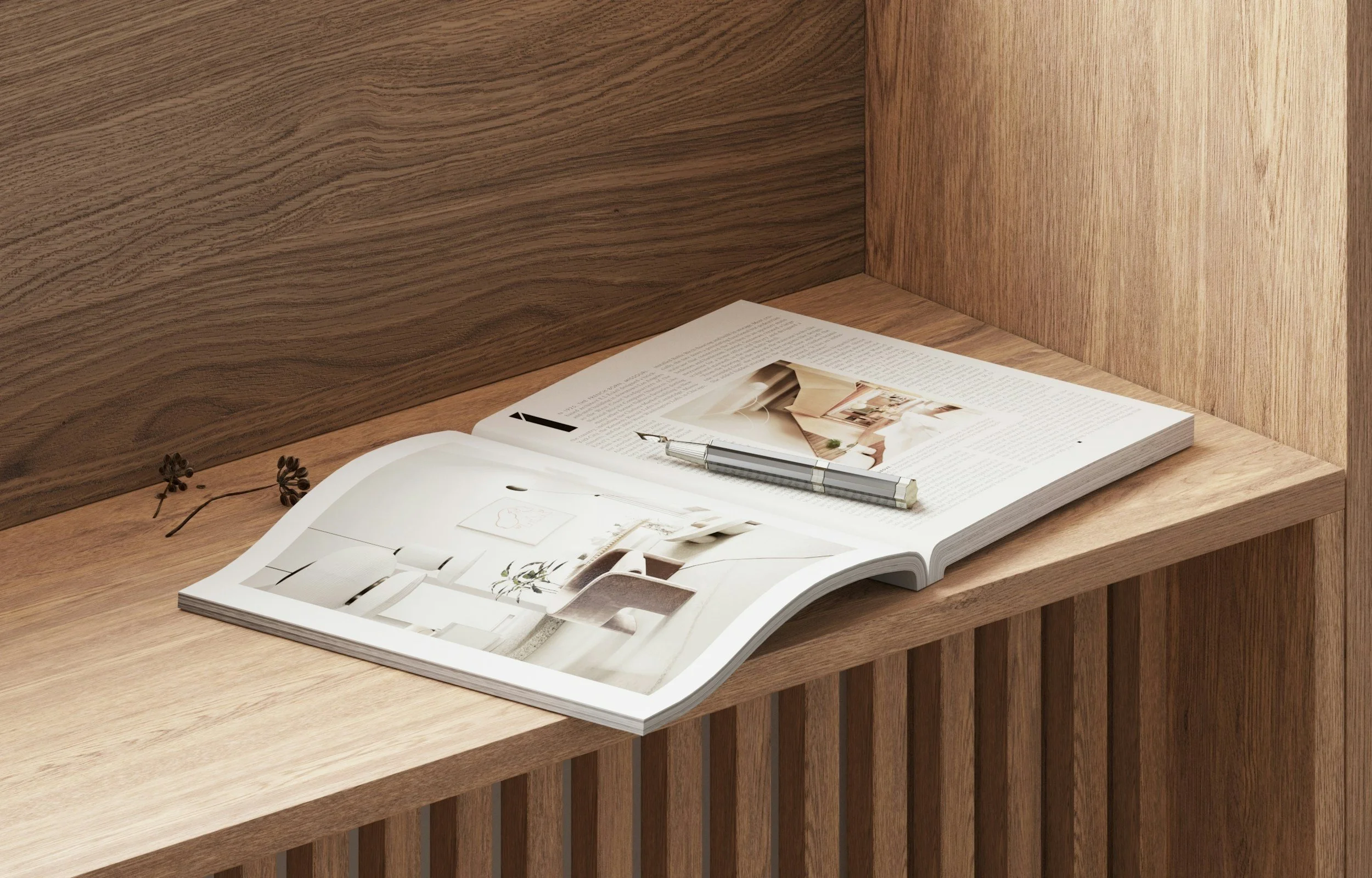 minimal magazine with interior design pages