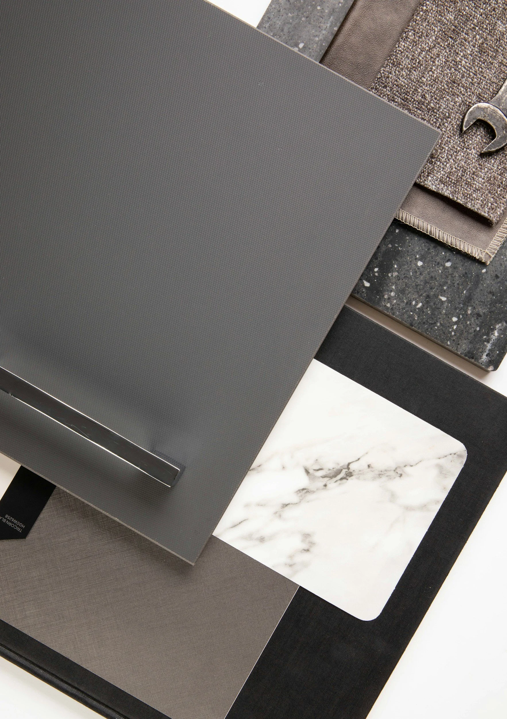 detail shot of gray and white design samples