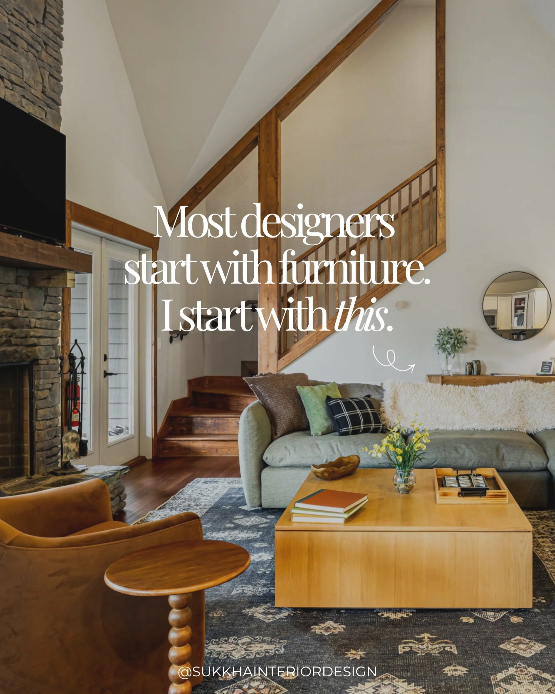 Most designers start with furniture.

I start somewhere else entirely.

Before I move a single piece, I&rsquo;m thinking about light. Where does it come from in the morning? Where does it disappear by 4pm? What does that mean for how a guest is going