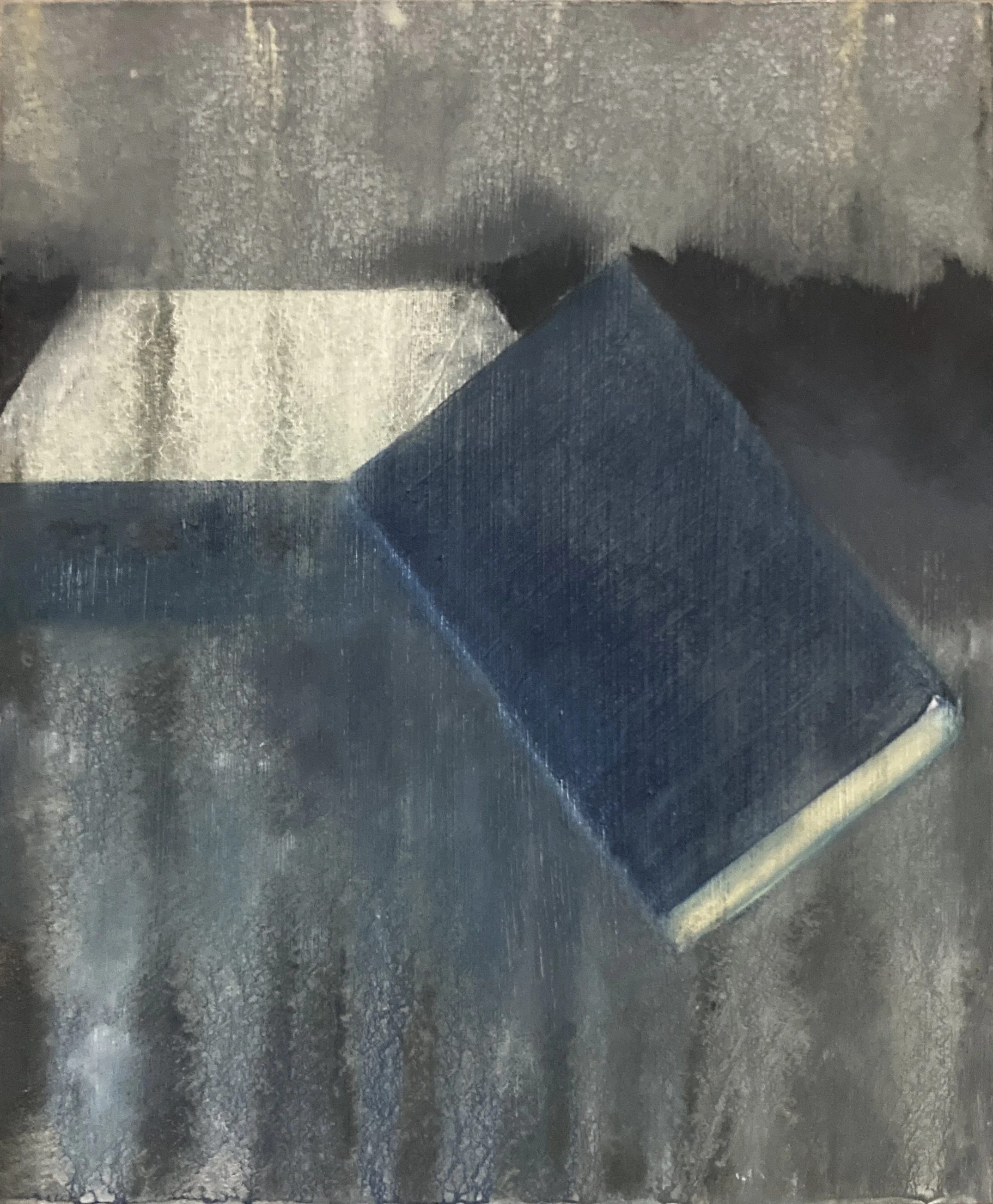 Building and Book, oil on gessoed panel, 40 x 30 cm, 2026
