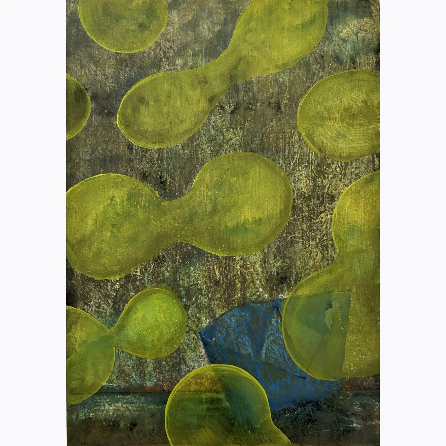 Blue Paper Boat 1, 2025, oil on gessoed panel 297 x 210 mm