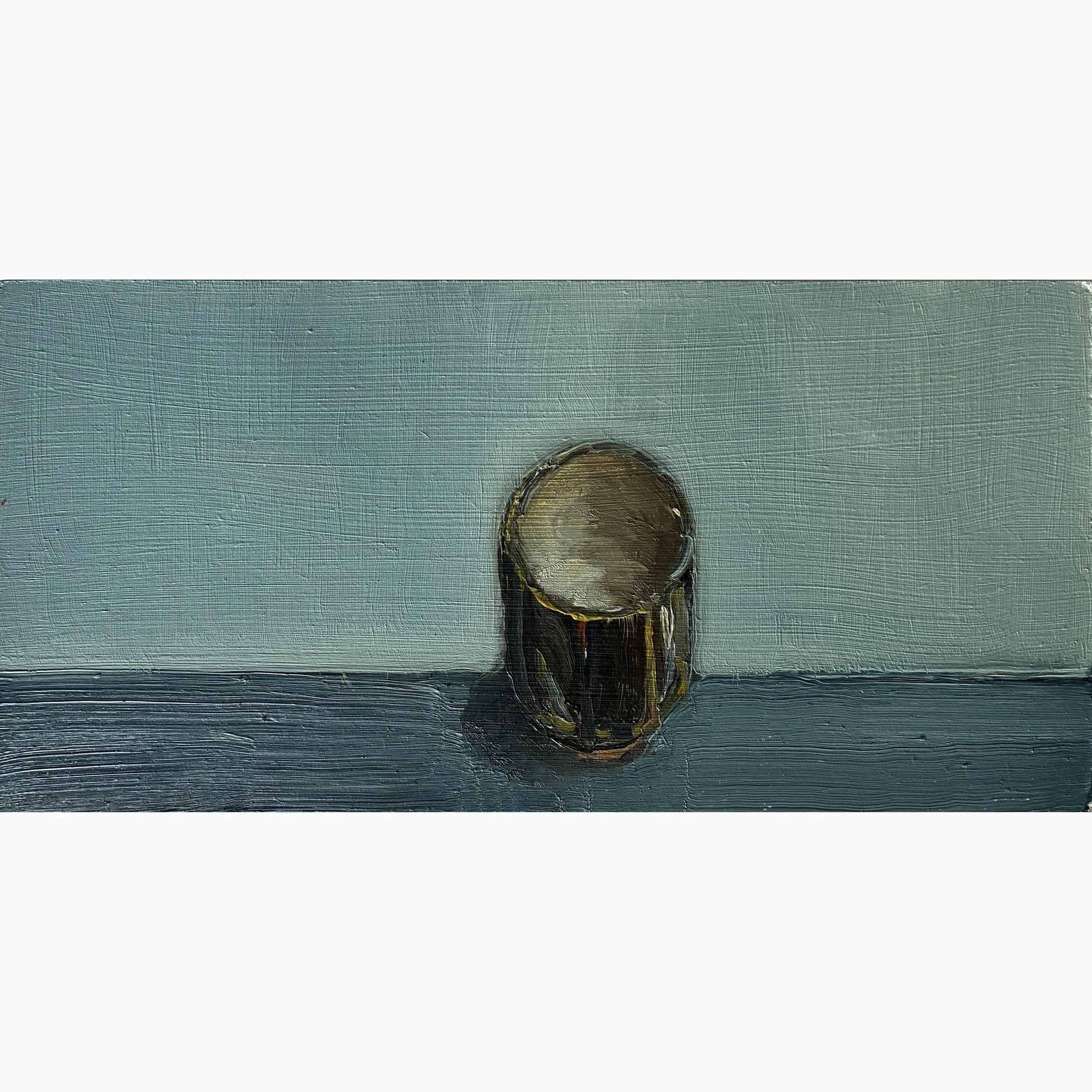 Single Cup, oil on gessoed board, 15 x 30 cm, 2024