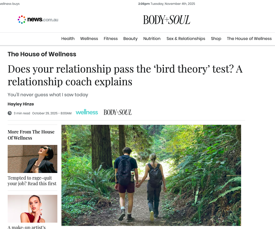 Body &amp; Soul — Does your relationship pass the ‘bird theory’ test? A relationship coach explains