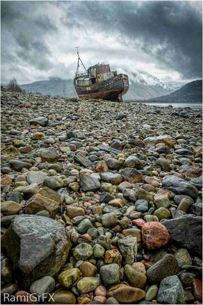 'On the Beach at Loch Linnie' by Richard Lodge