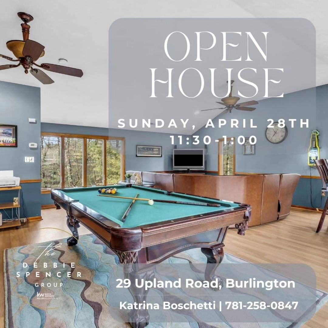 🏡 OPEN HOUSE 🏡 

Come see this amazing home listed by Katrina Boschetti Homes  on Sunday 11:30-1pm ⏰

FULL in-law suite and HUGE great room in a sought after neighborhood 🏘️

#realestate #openhouse #burlingtonma #debbiespencergroup #kwbostonnorthw