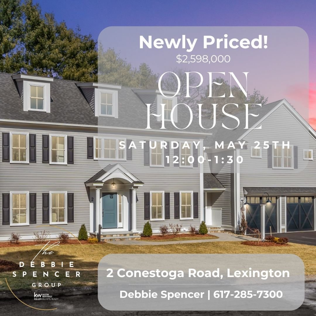 You're invited to join us for an Open House this Saturday, May 25th at 2 Conestoga Road in Lexington! Newly priced at $2,598,000. 
Come by between 12:00 PM and 1:30 PM to explore this stunning, newly constructed home.

We look forward to welcoming yo