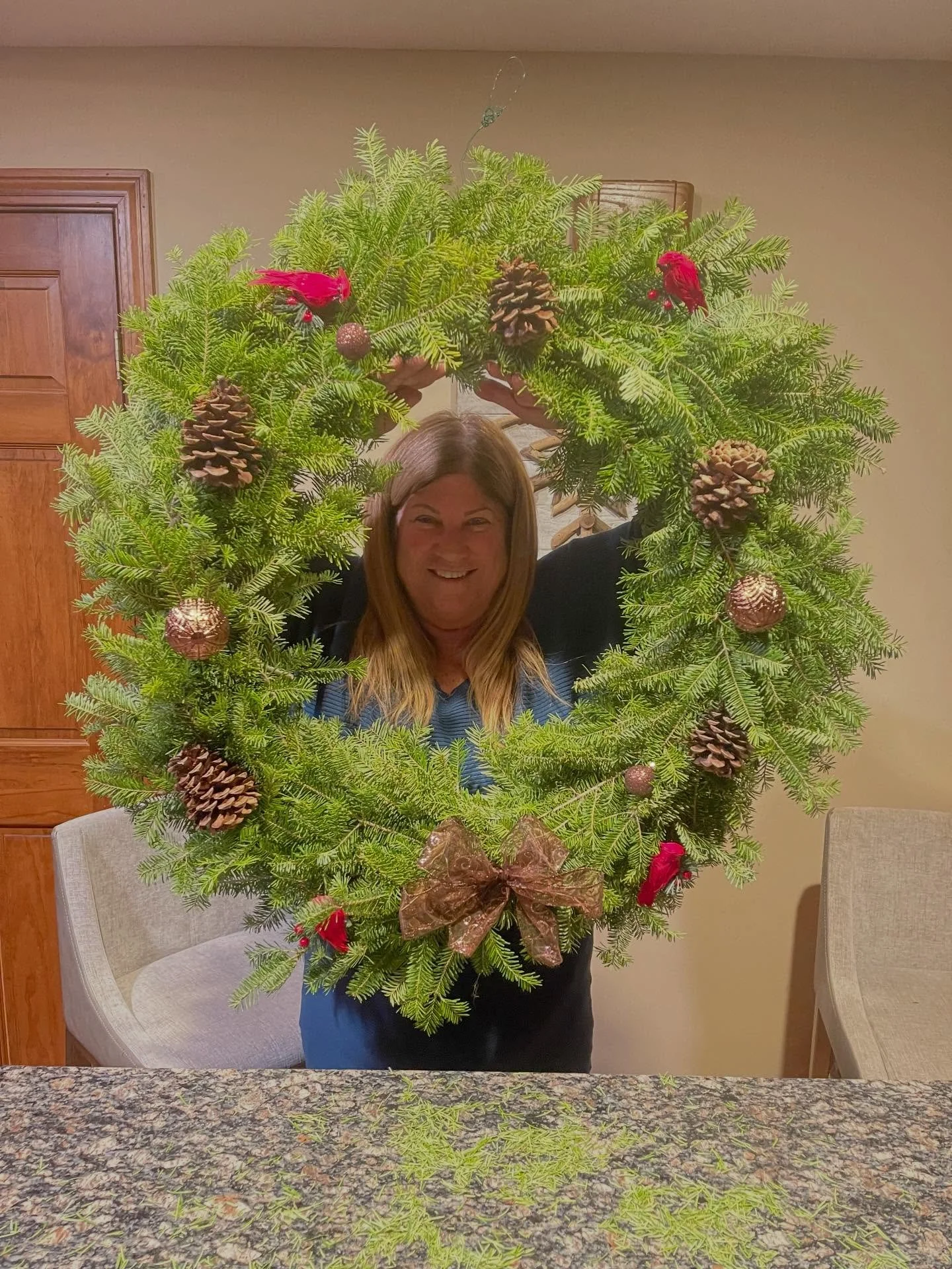 We had the joy of making a wreath for the first annual wreath decorating contest for the Bedford Cultural District! Raffle sales will benefit the Bedford Food Pantry and Santa organization. Stop by the Artisans Market at the town common today - happe