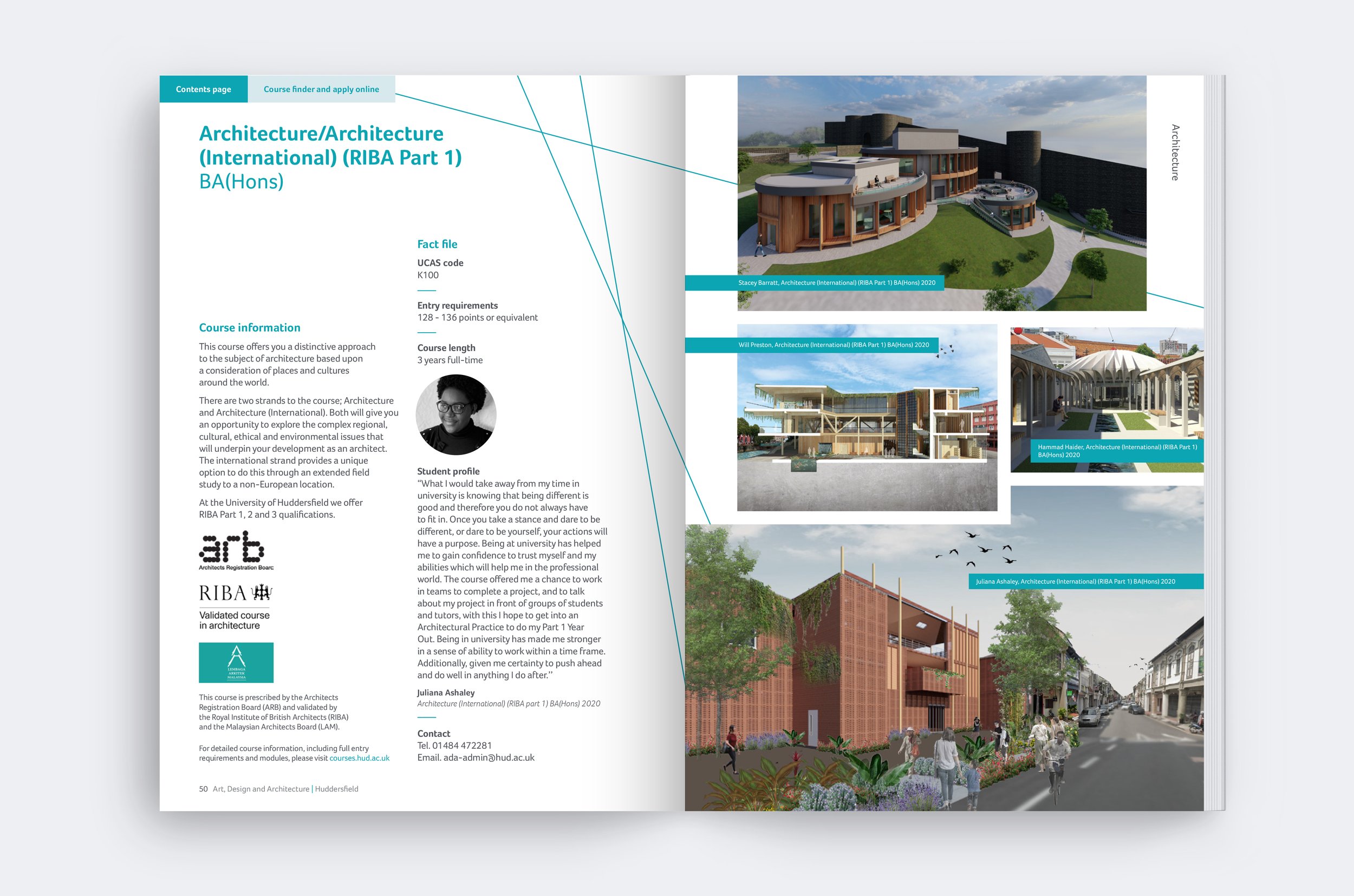 University of Huddersfield Art and Design course brochure