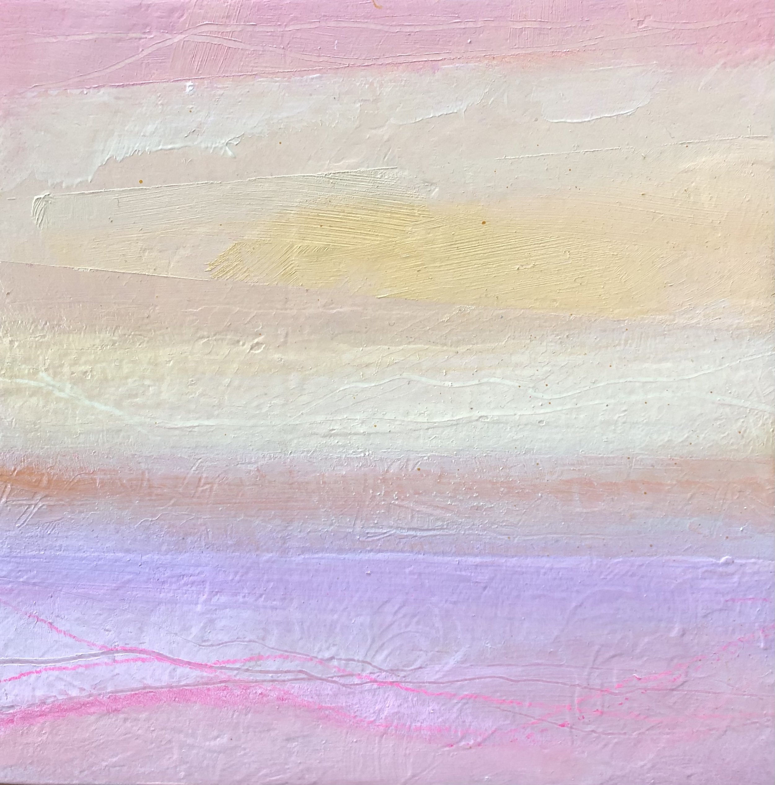 Pinks & Yellows II - 6x6" - oil on board