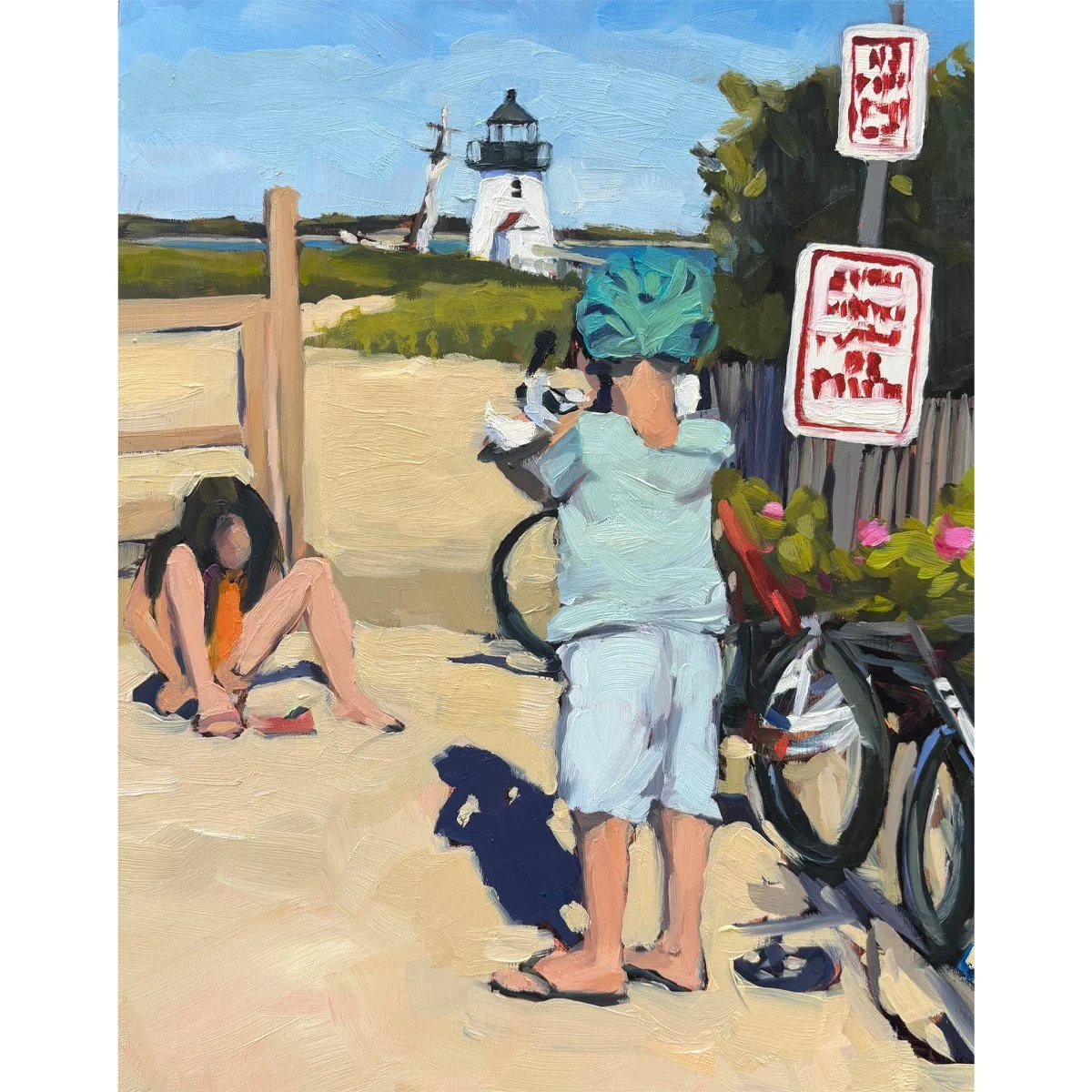 Bikes at Brant Point - 9x12" - oil on panel
