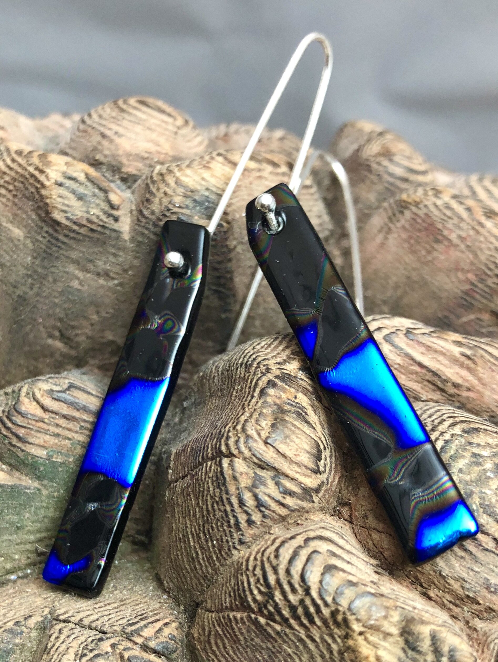 BlueSplatterdichro,Silver,dangle,earrings.jpeg
